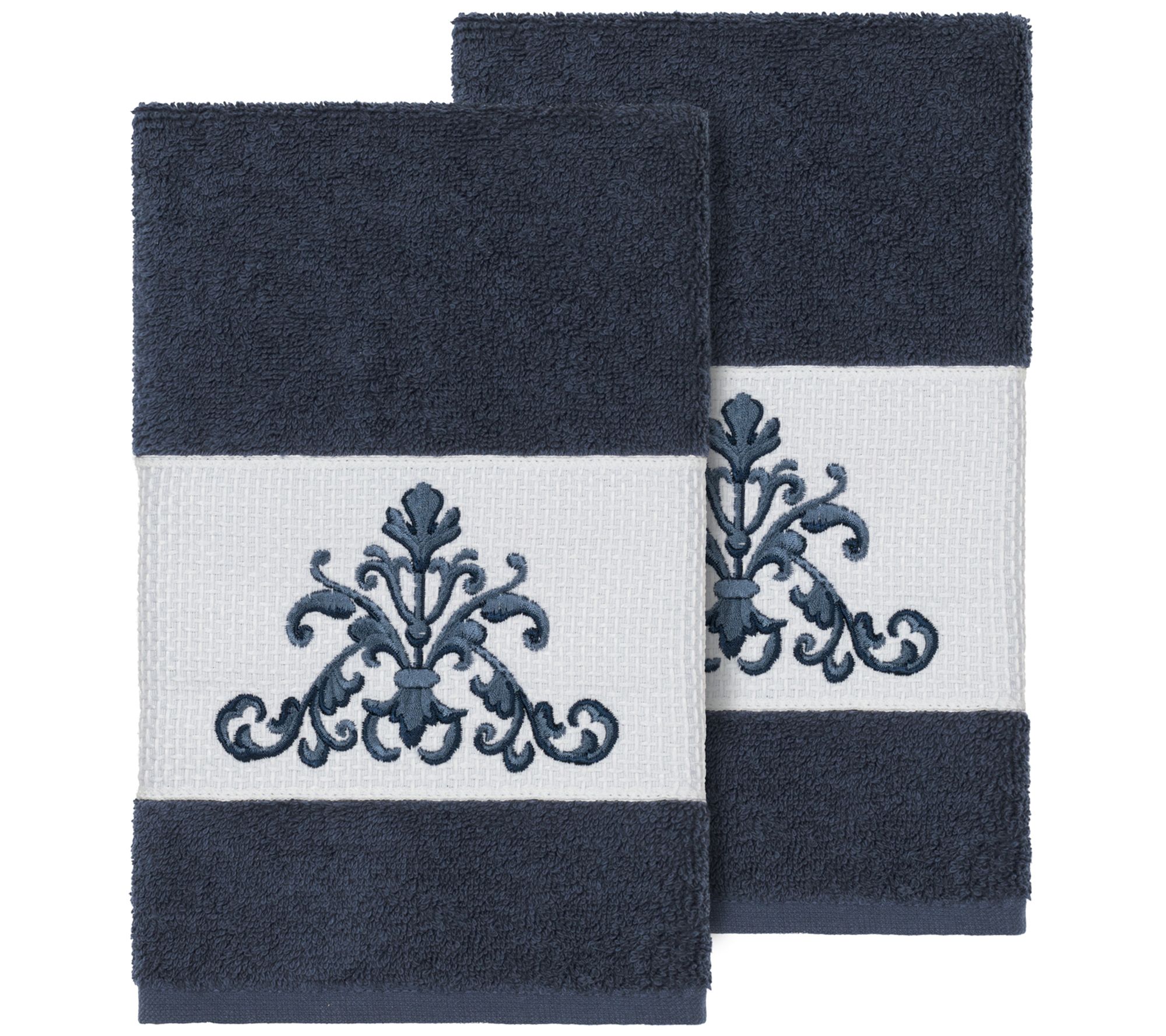 Linum Home Textiles Scarlet 2PC Embellished Hand Towel Set