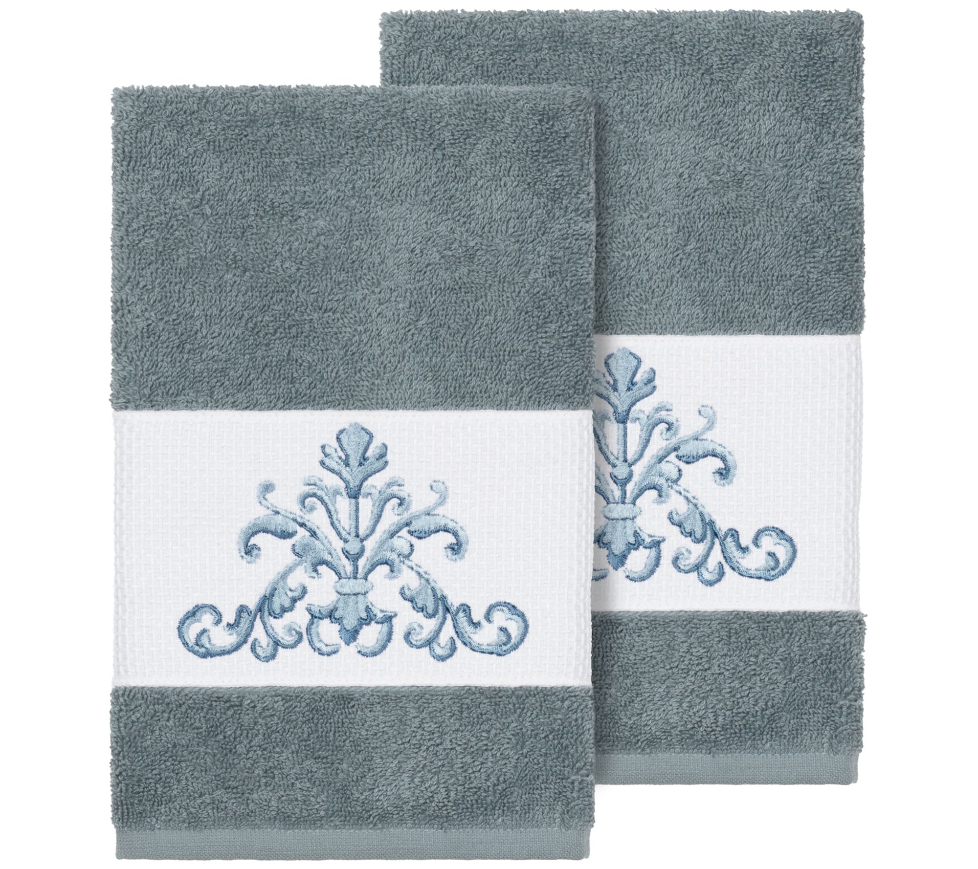 Linum Home Textiles Scarlet 2PC Embellished Hand Towel Set