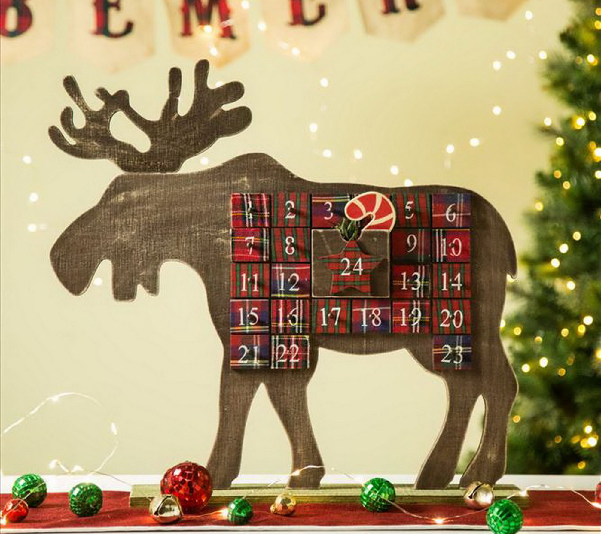 Glitzhome ChristMoose Advent Christmas Countdown Calendar