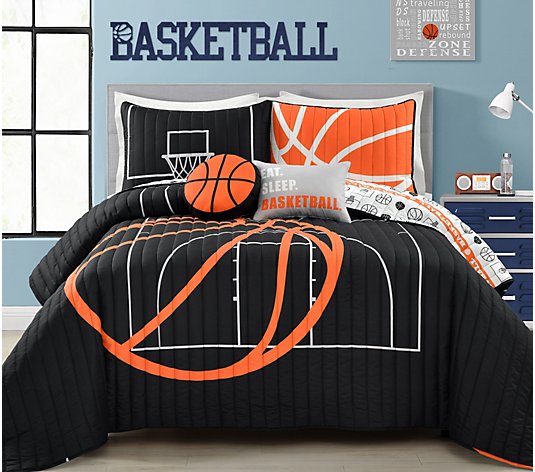 Basketball Game Full/Queen Quilt Set by Lush Decor