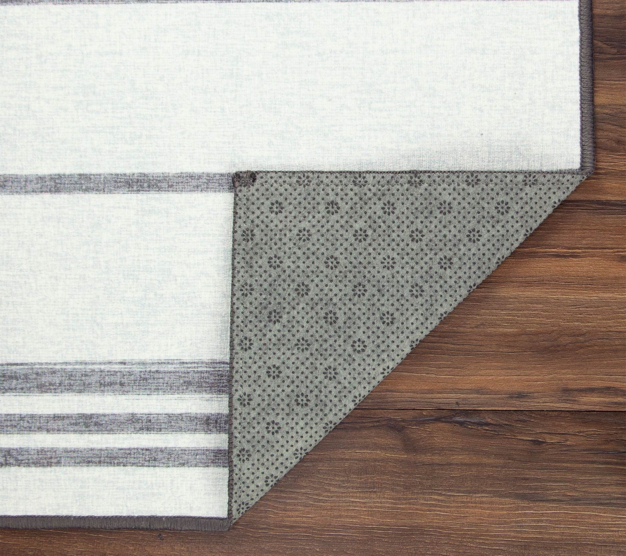 My Magic Carpet Washable Runner Rug Stripe GrayWhite 2.5x7