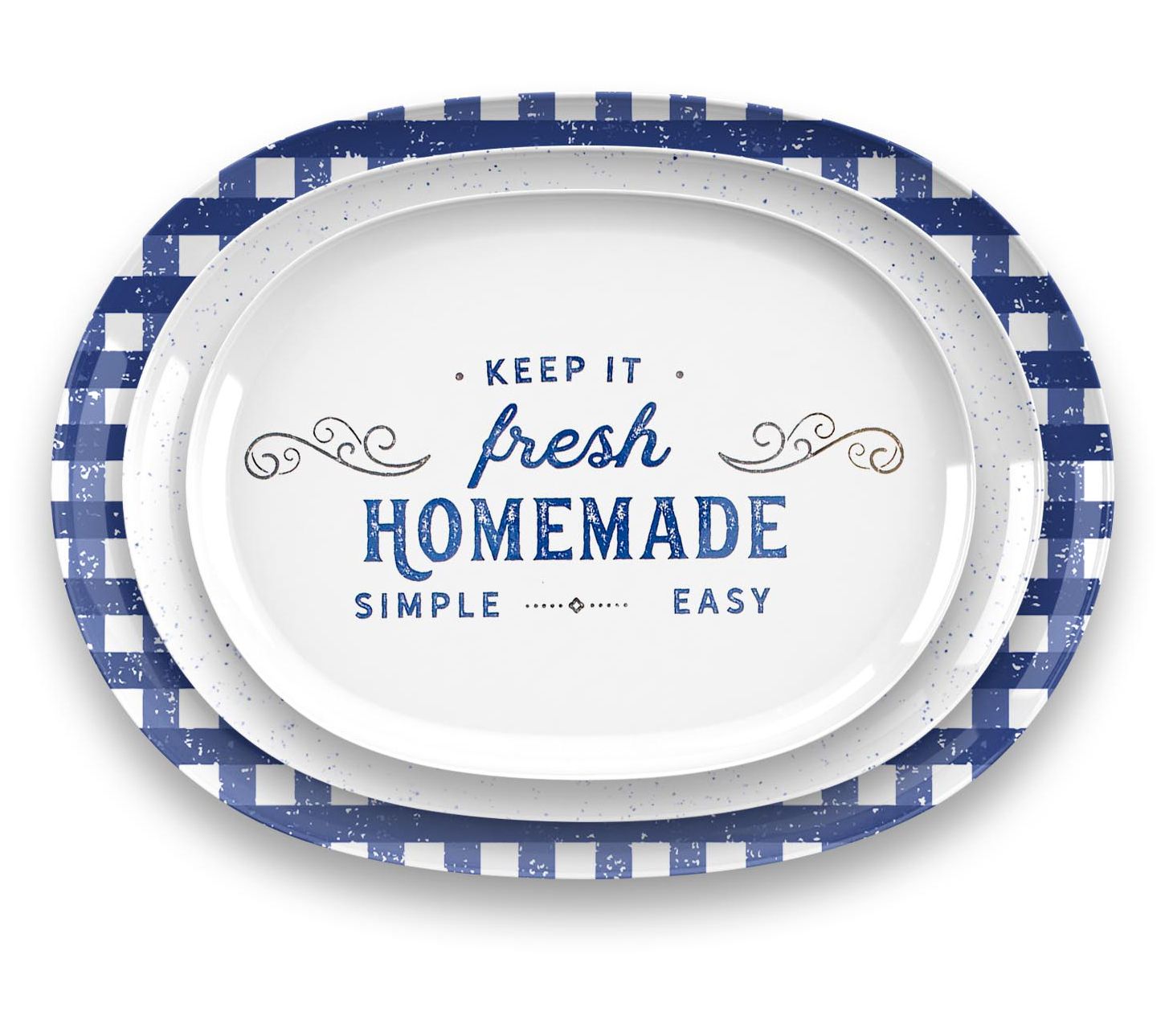 TarHong Homemade Melamine Serving Trays Set/3