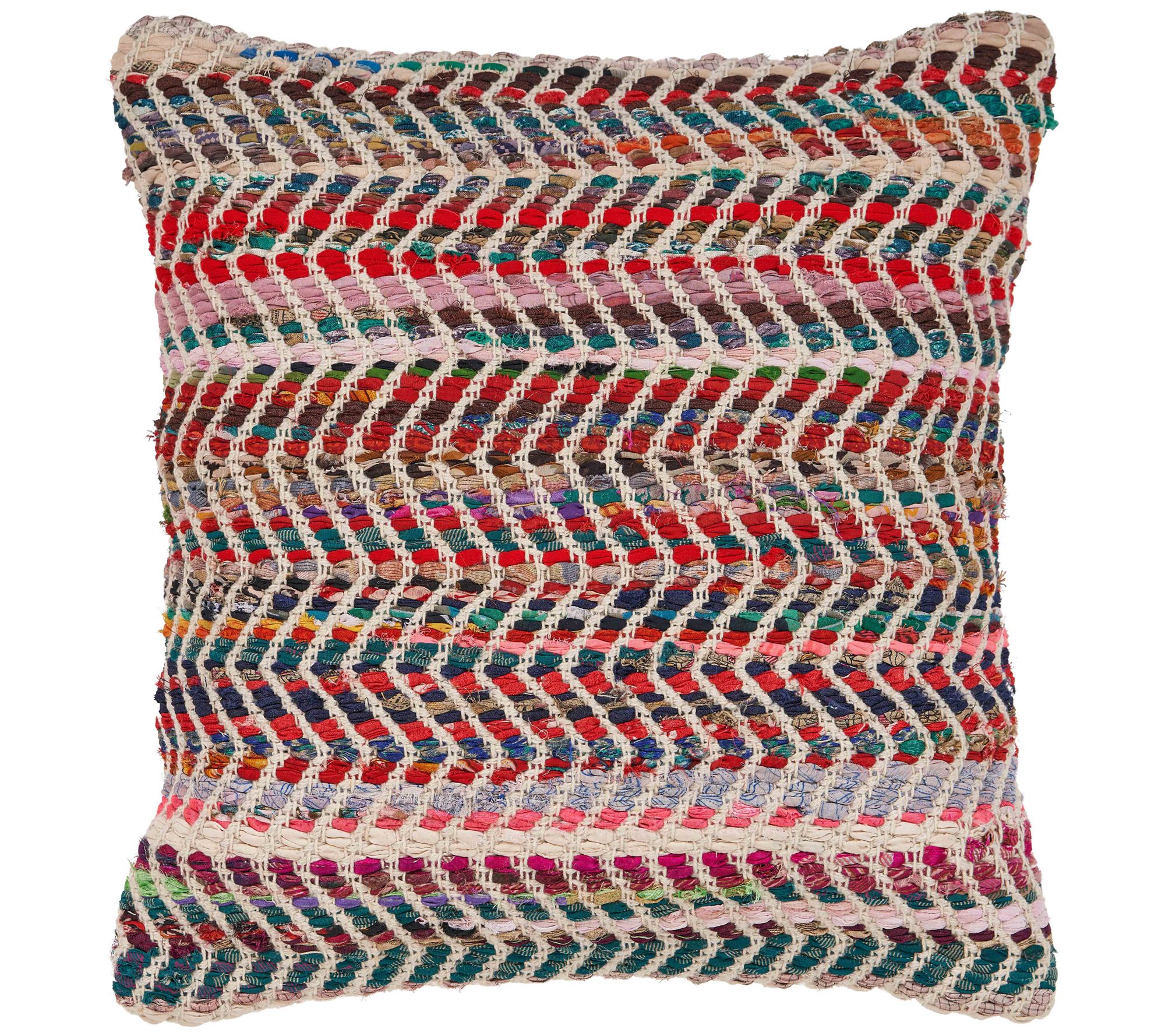 Ox Bay Vivid Chindi Chevron Throw Pillow - QVC.com