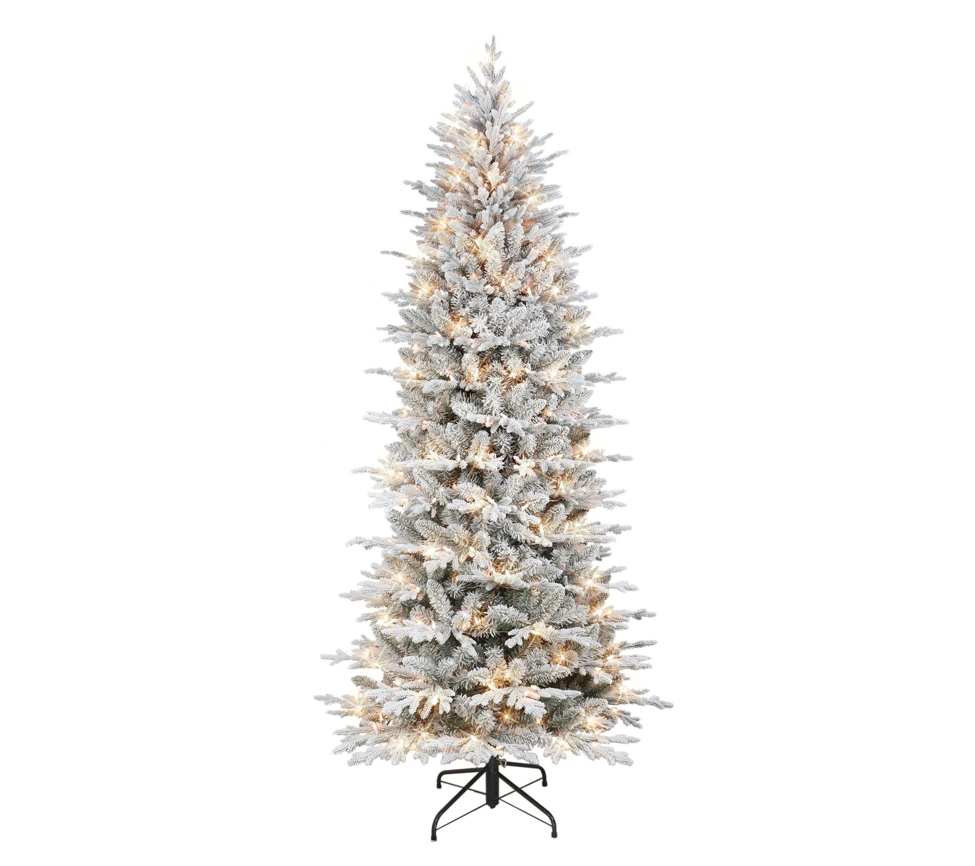 Puleo 7.5 ft Pre-lit Flocked Slim Northern Fire, 2365 Tip