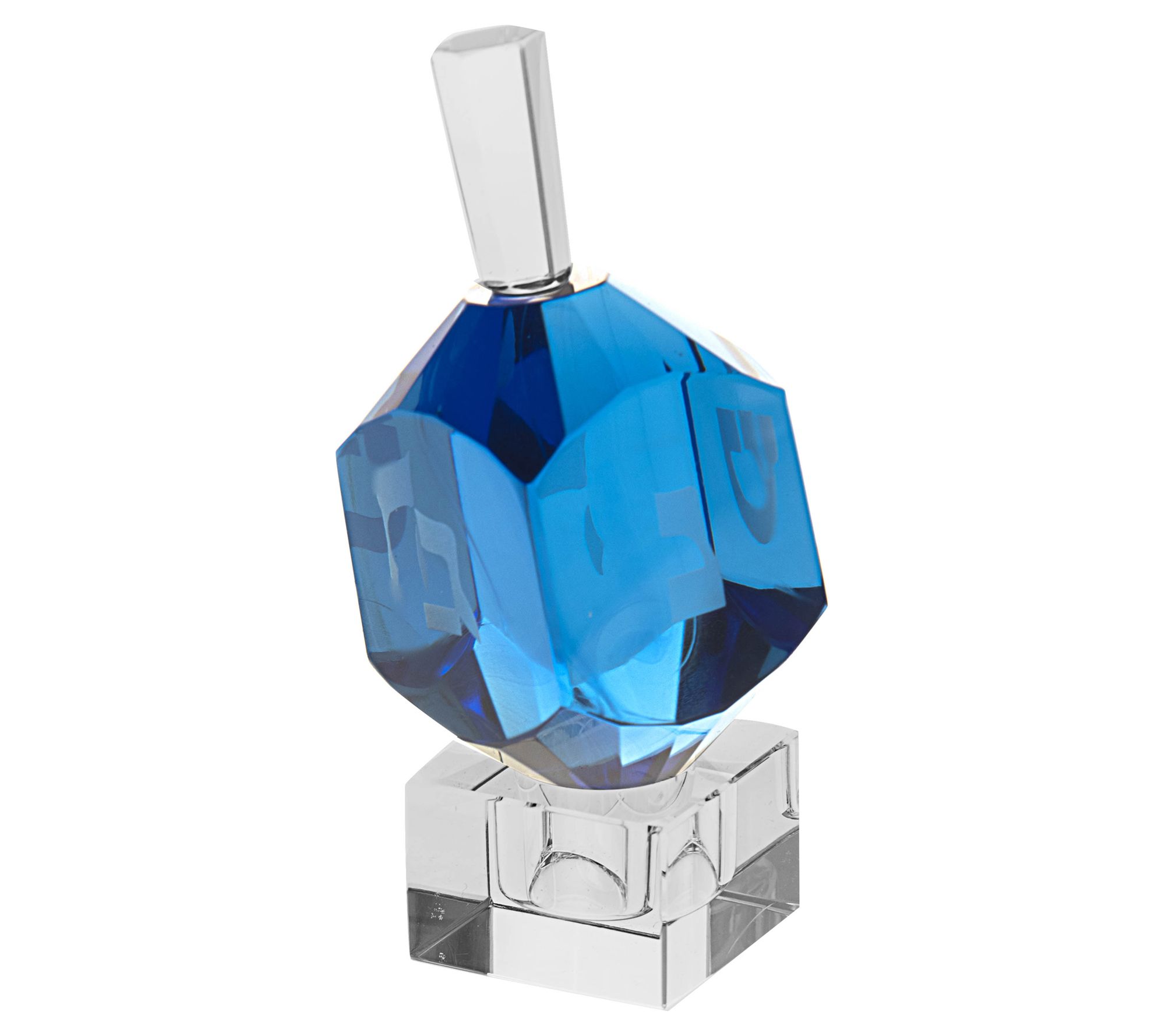 Copa Judaica Dreidel Crystal Nugget Blue