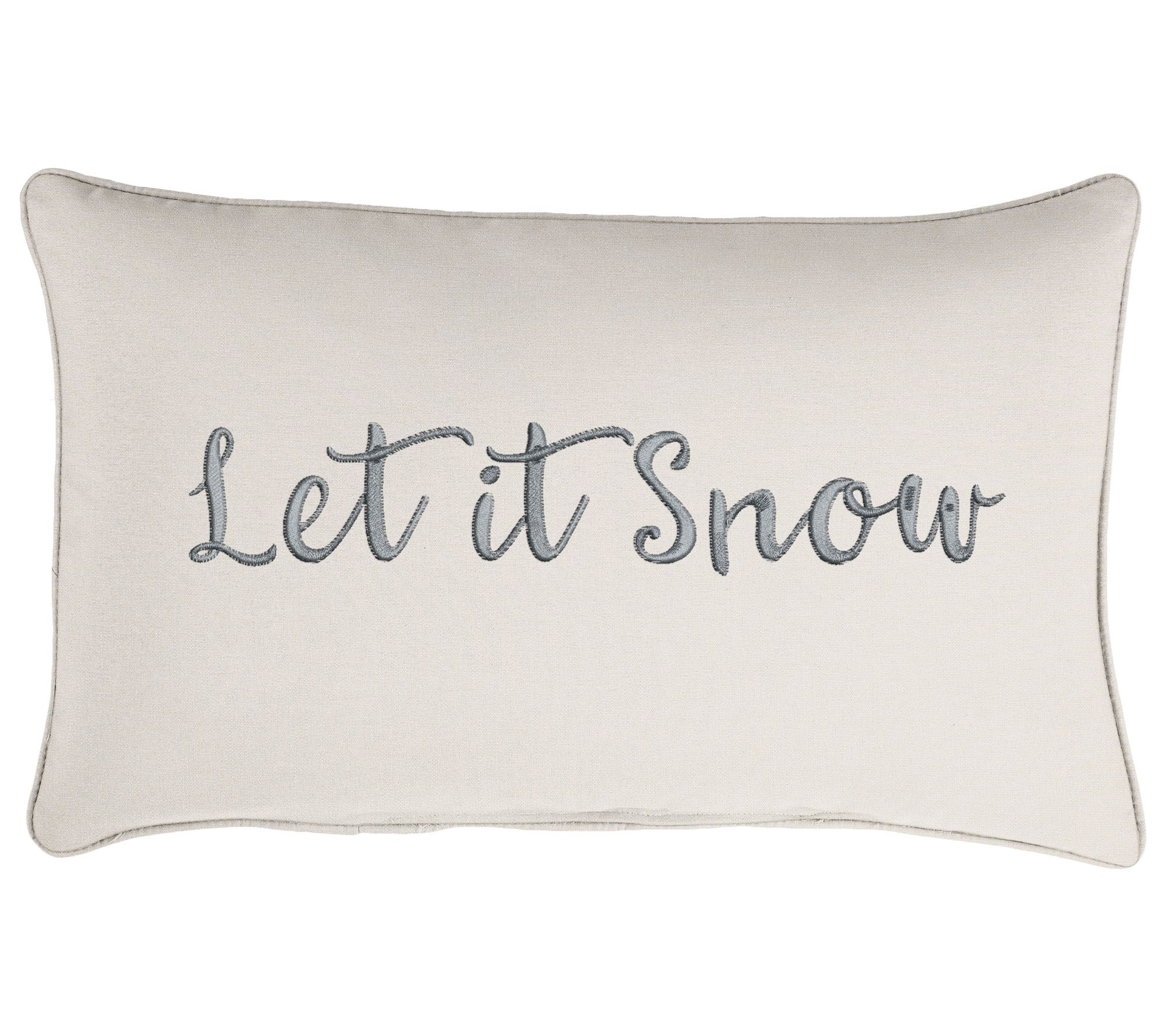 Sorra Home Let It Snow Embroidered Sunbrella Pi llow
