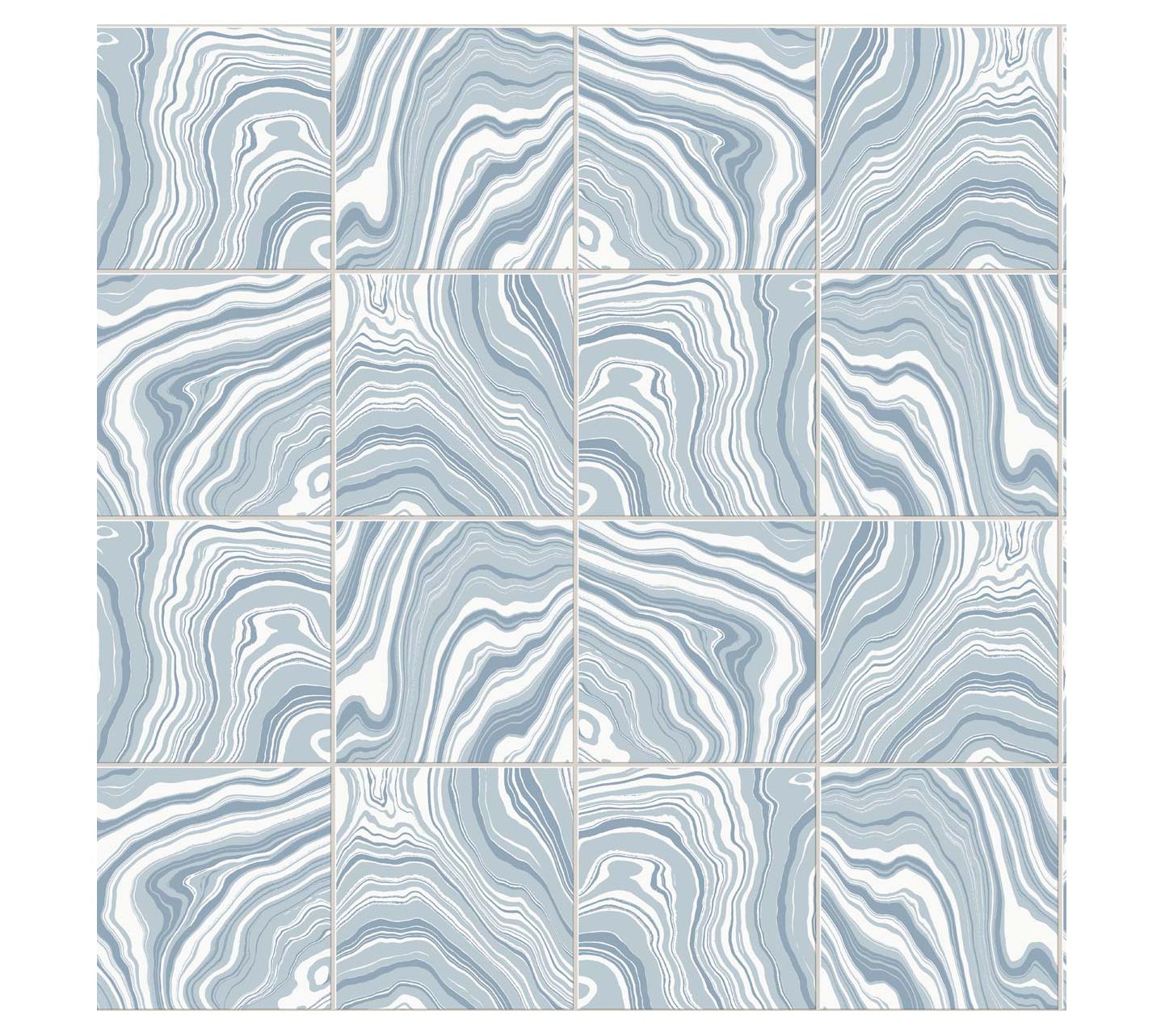 Lillian August Marbled Faux-Tile Peel-and-StickWallpaper