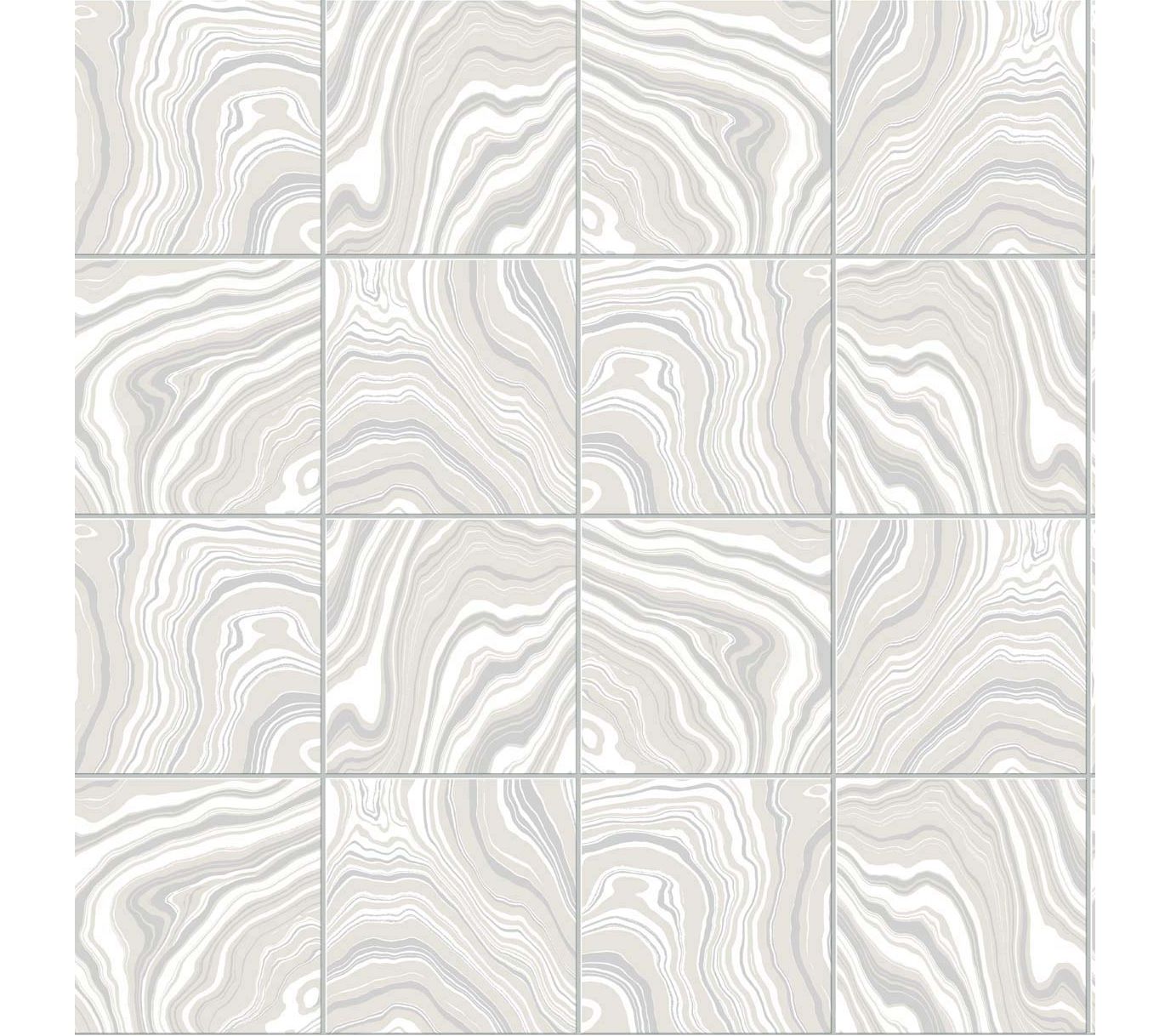 Lillian August Marbled Faux-Tile Peel-and-StickWallpaper