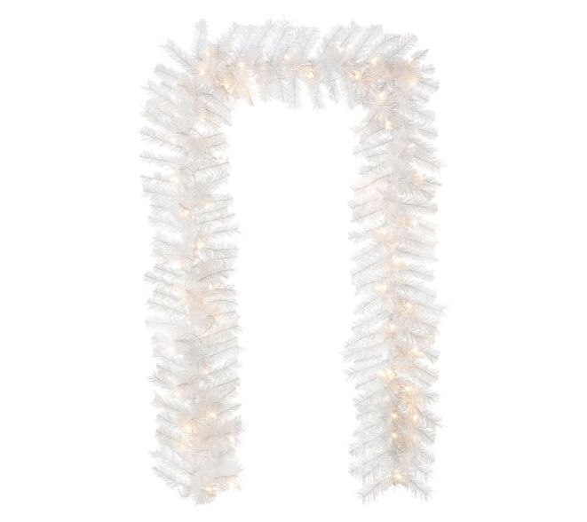 Glitzhome 9ft Pre-Lit LED Christmas Garland, with Timer