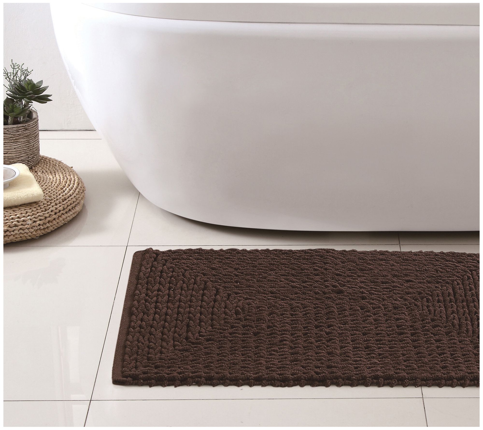 Home Barron Cotton Chenille Braided Runner Rug Chocolate - Vcny : Target