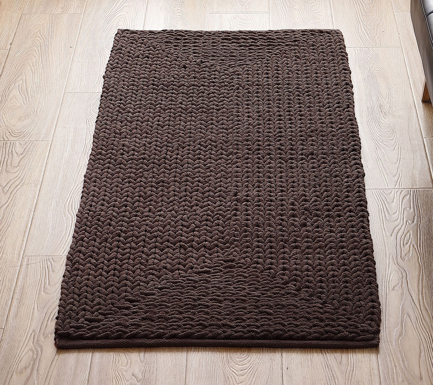 Home Barron Cotton Chenille Braided Runner Rug Chocolate - Vcny : Target