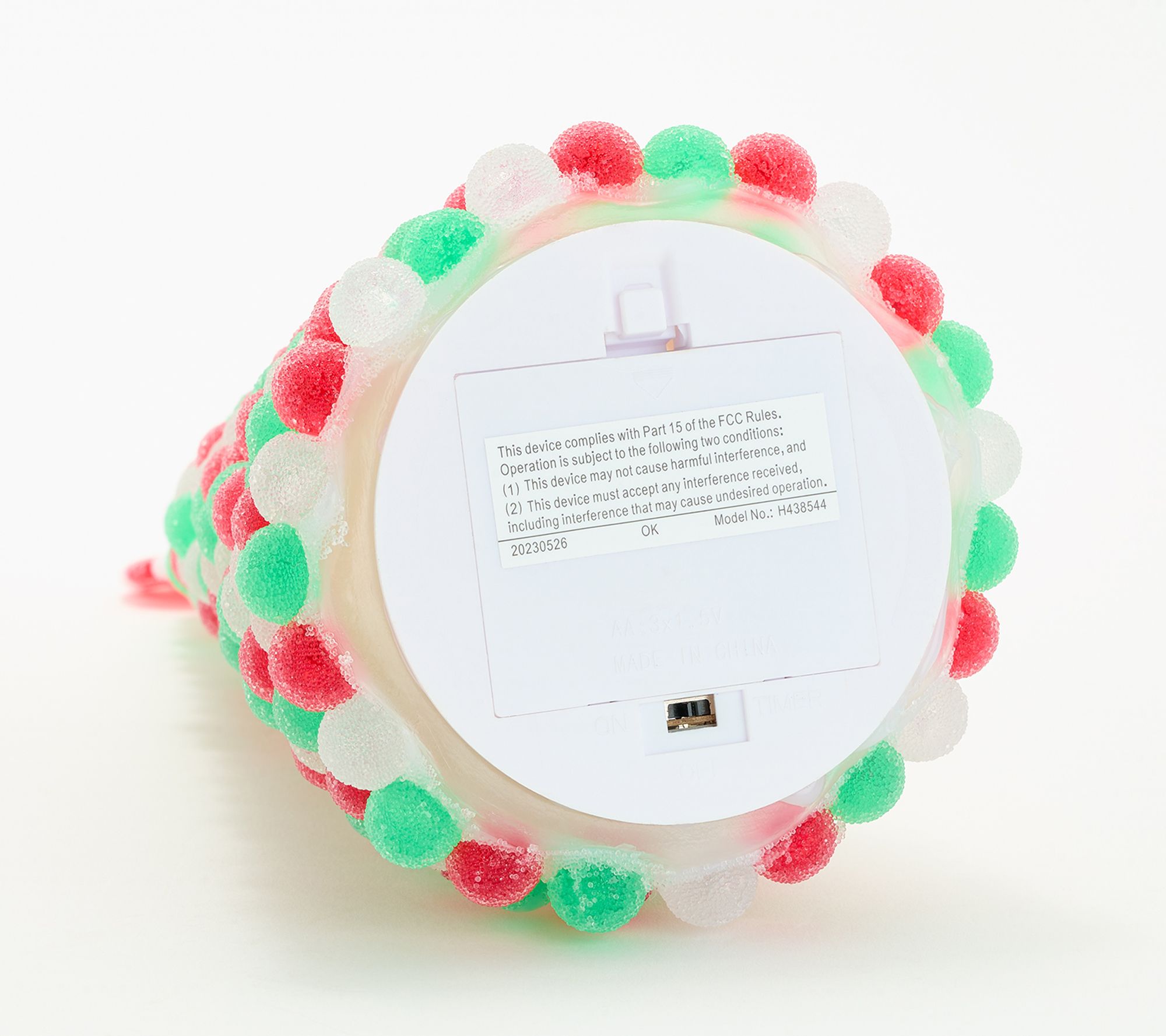 "As Is" Illuminated 12" Gumdrop Tree with Peppermint Top