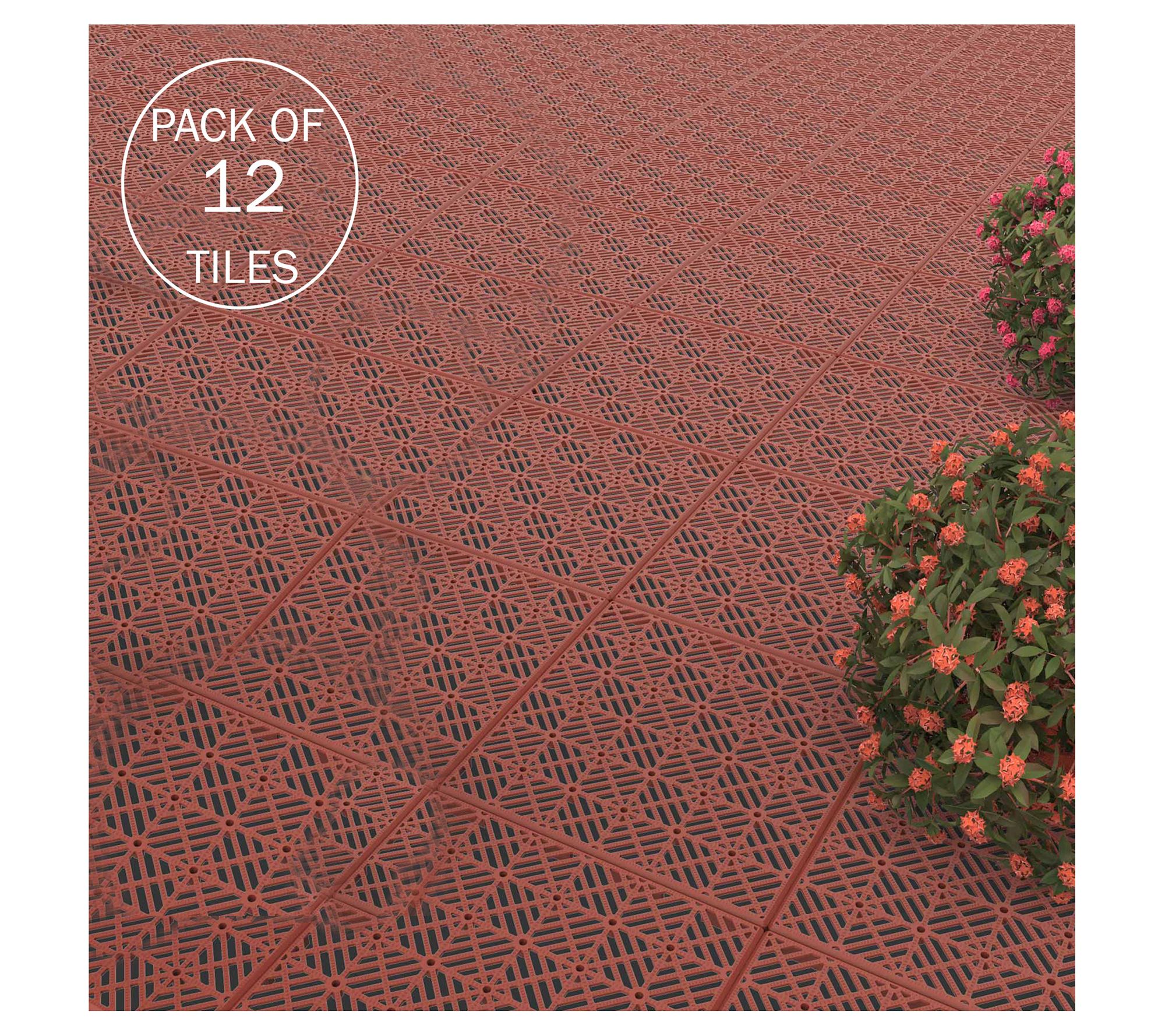 Pure Garden 12 Deck Tiles Outdoor InterlockingPatio Flooring