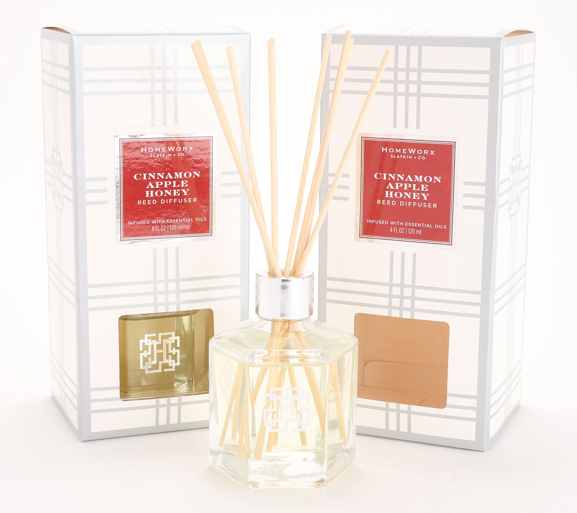 HomeWorx by Slatkin + Co. S/2 Cinnamon Apple Honey Reed Sticks