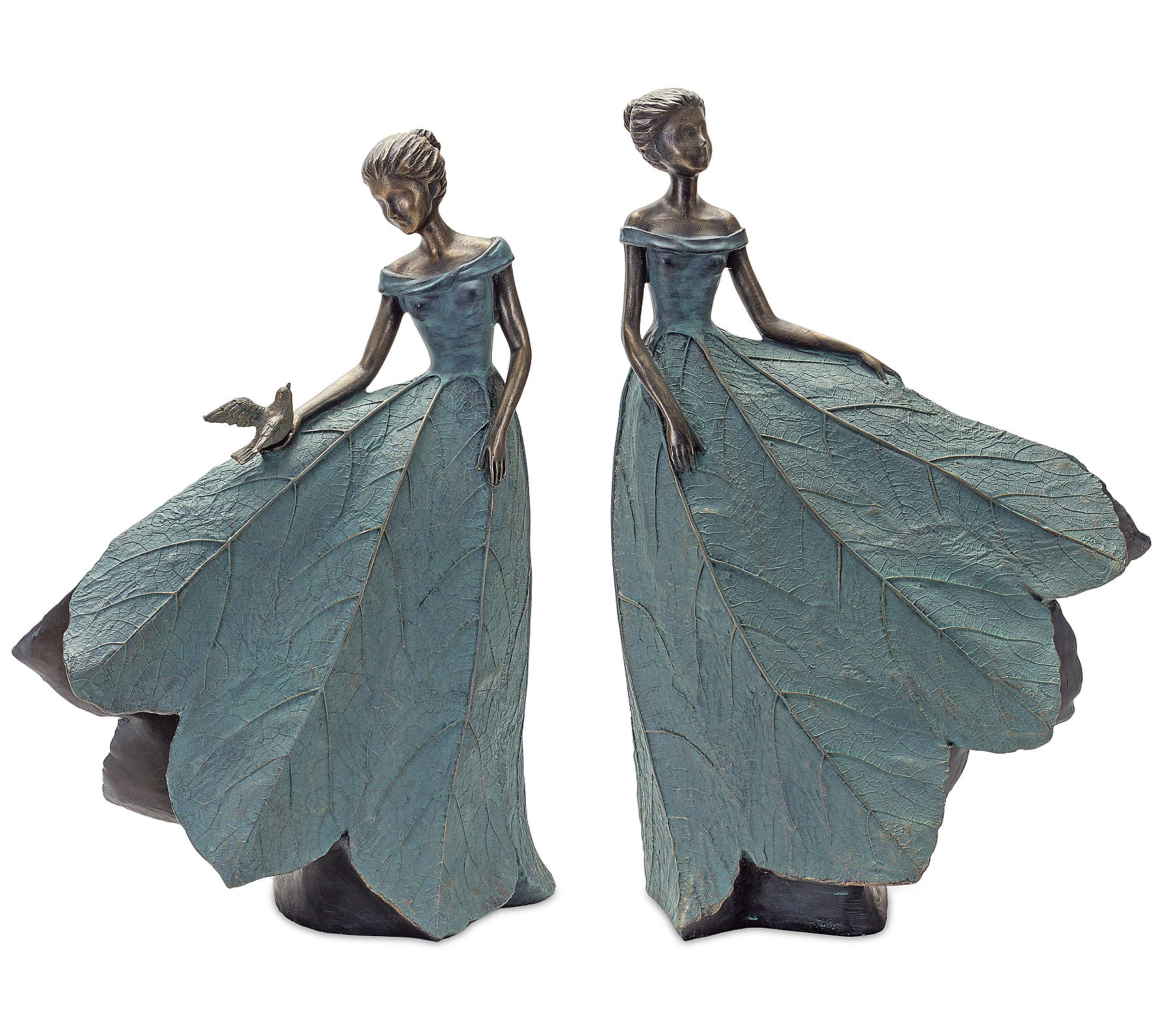 Melrose Garden Fairy Figurine with Flower Dress (Set of 2)
