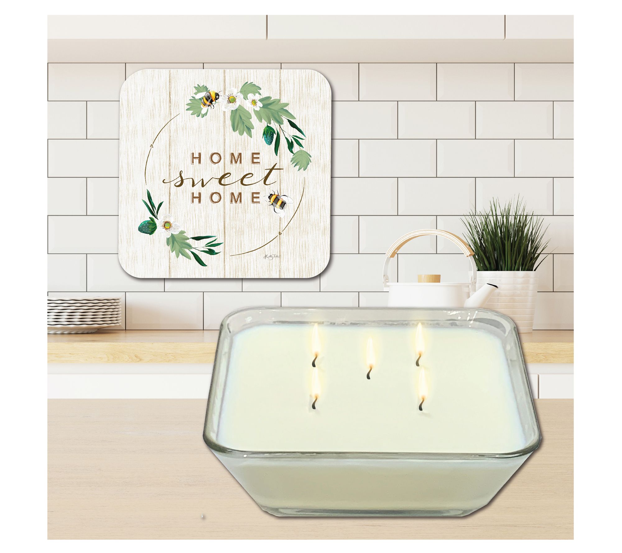 Courtside Market Home Sweet Home Soy Wax Candle& Artboard