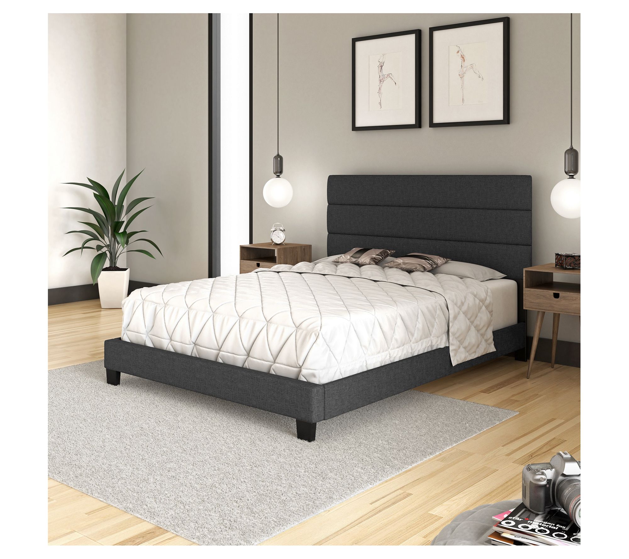 Boyd Sleep Ravenna Upholstered Linen Platform Bed - QVC.com