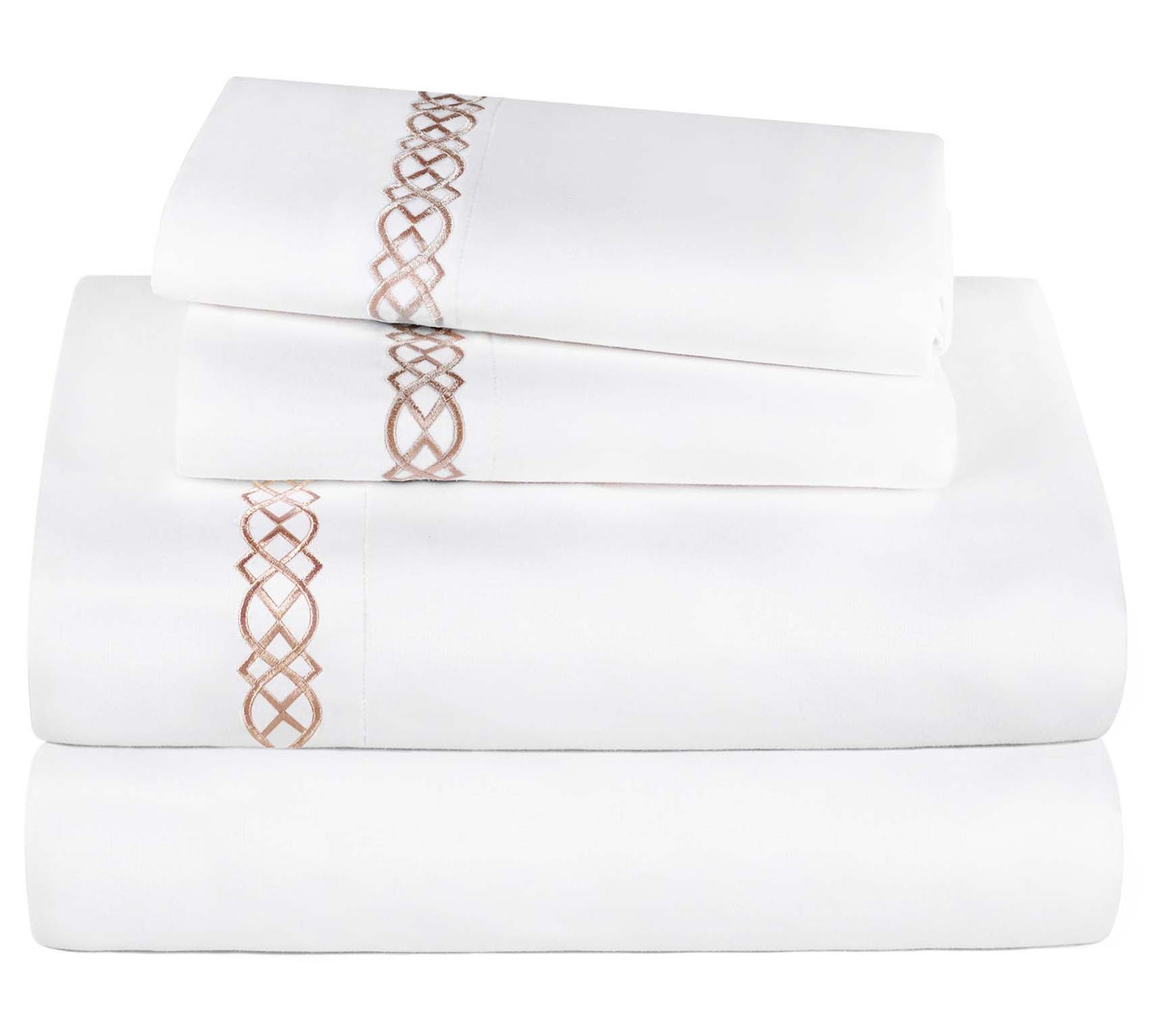 Superior Egyptian Cotton Embroidered Sheet Set,Queen