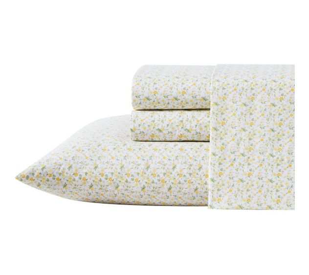 Laura Ashley Evie Yellow Cotton King Sheet Set