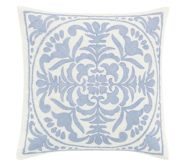 Laura Ashley Mila Blue 18" X 18" Square Pillow