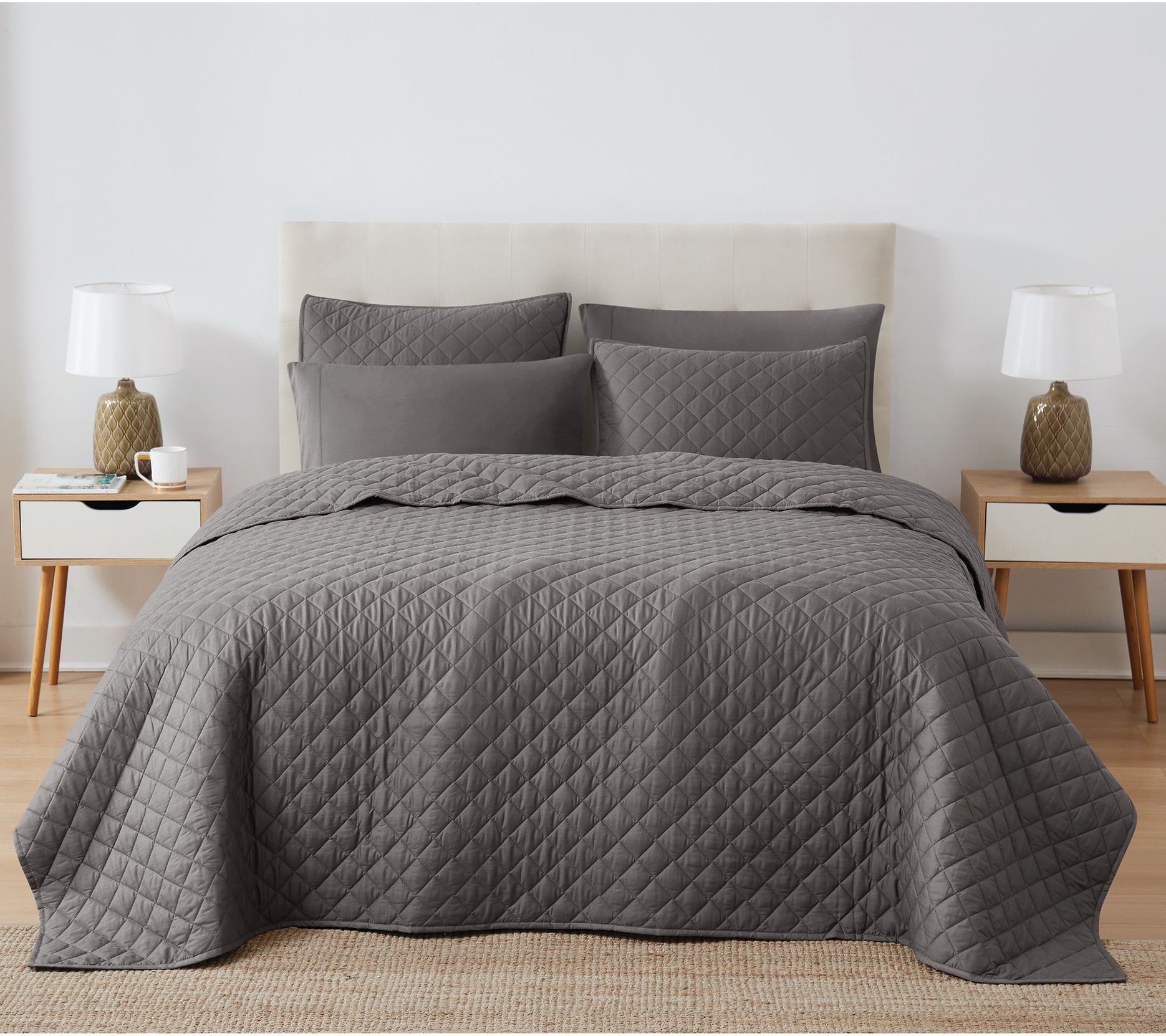 Cannon Oversized Percale Full/Queen 3-Piece Quilt Set