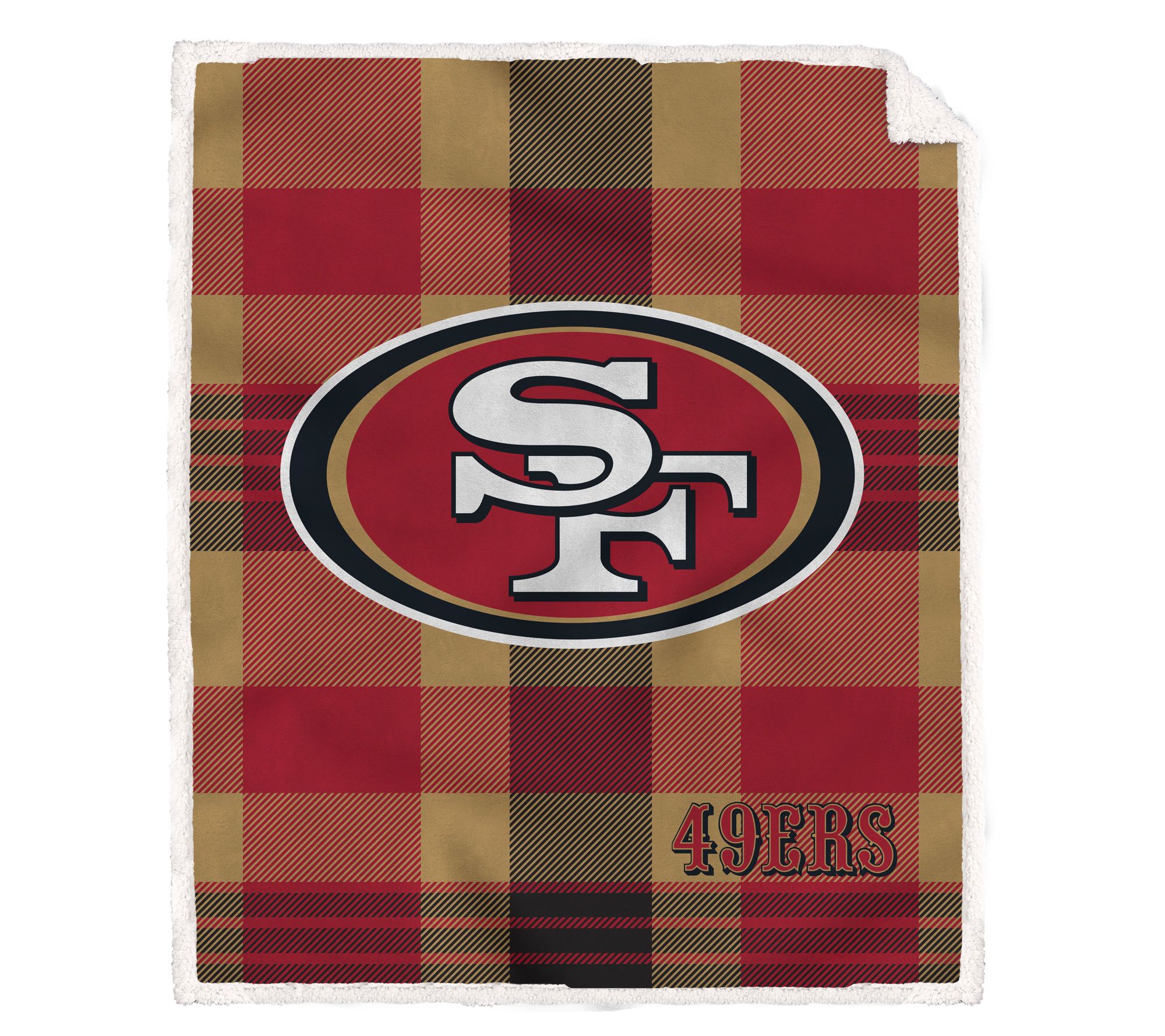 Pegasus Sports NFL Plaid Steel Royal Plush Sherpa Blanket