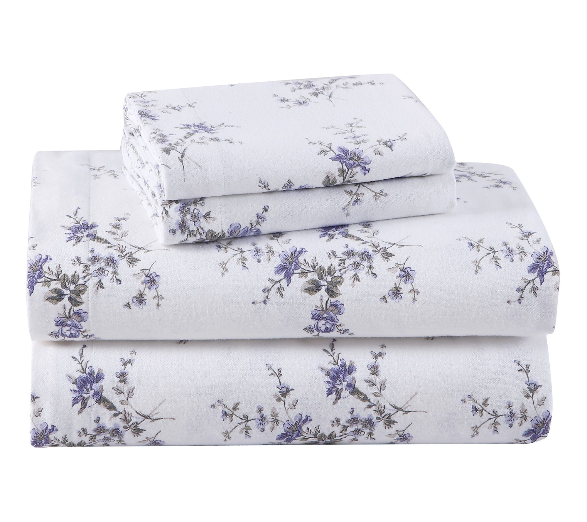 Laura Ashley Jessika Purple Full Flannel SheetSet