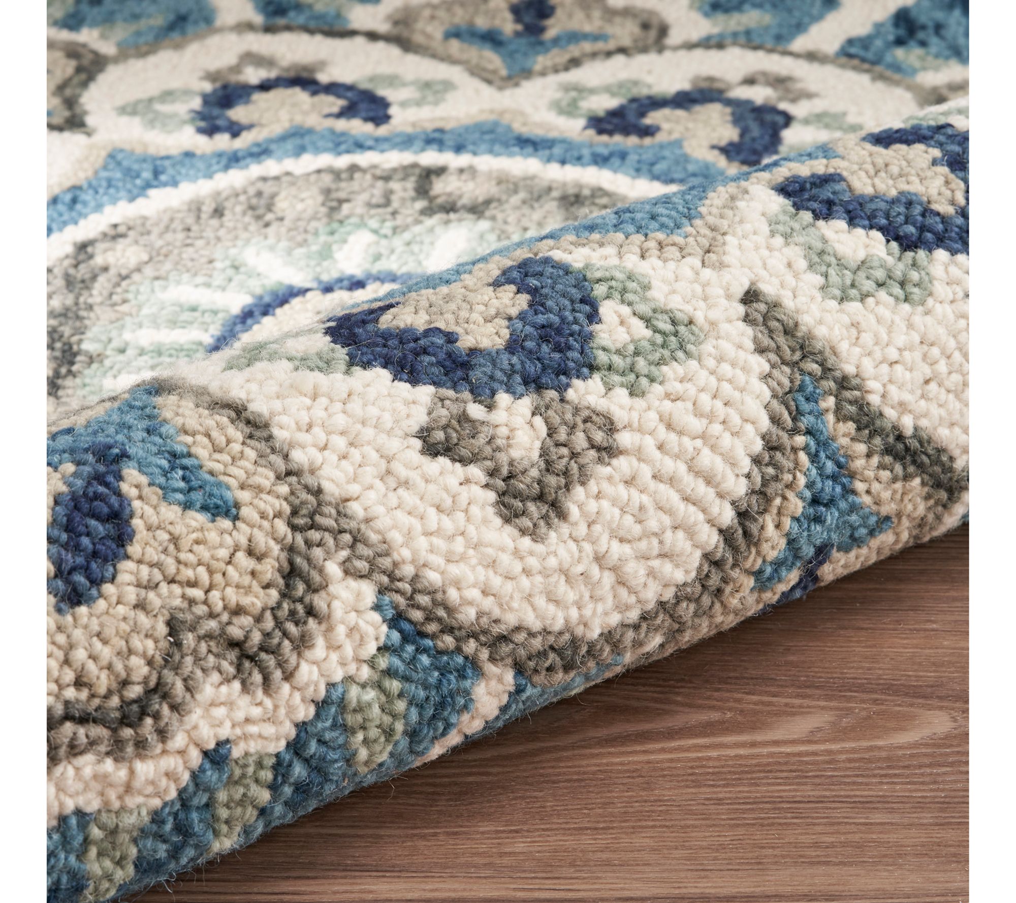 Ox Bay Maria Ivory Floral Medallion Wool Indoor4' Round Rug - QVC.com