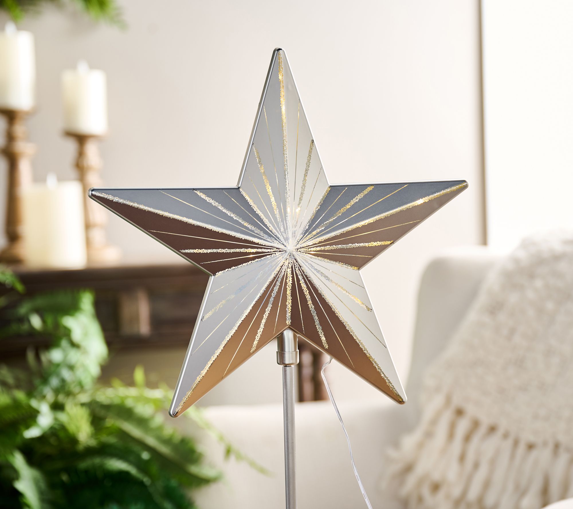 "As Is" Starry Night 11" Clip- On Tree Topper by Valerie