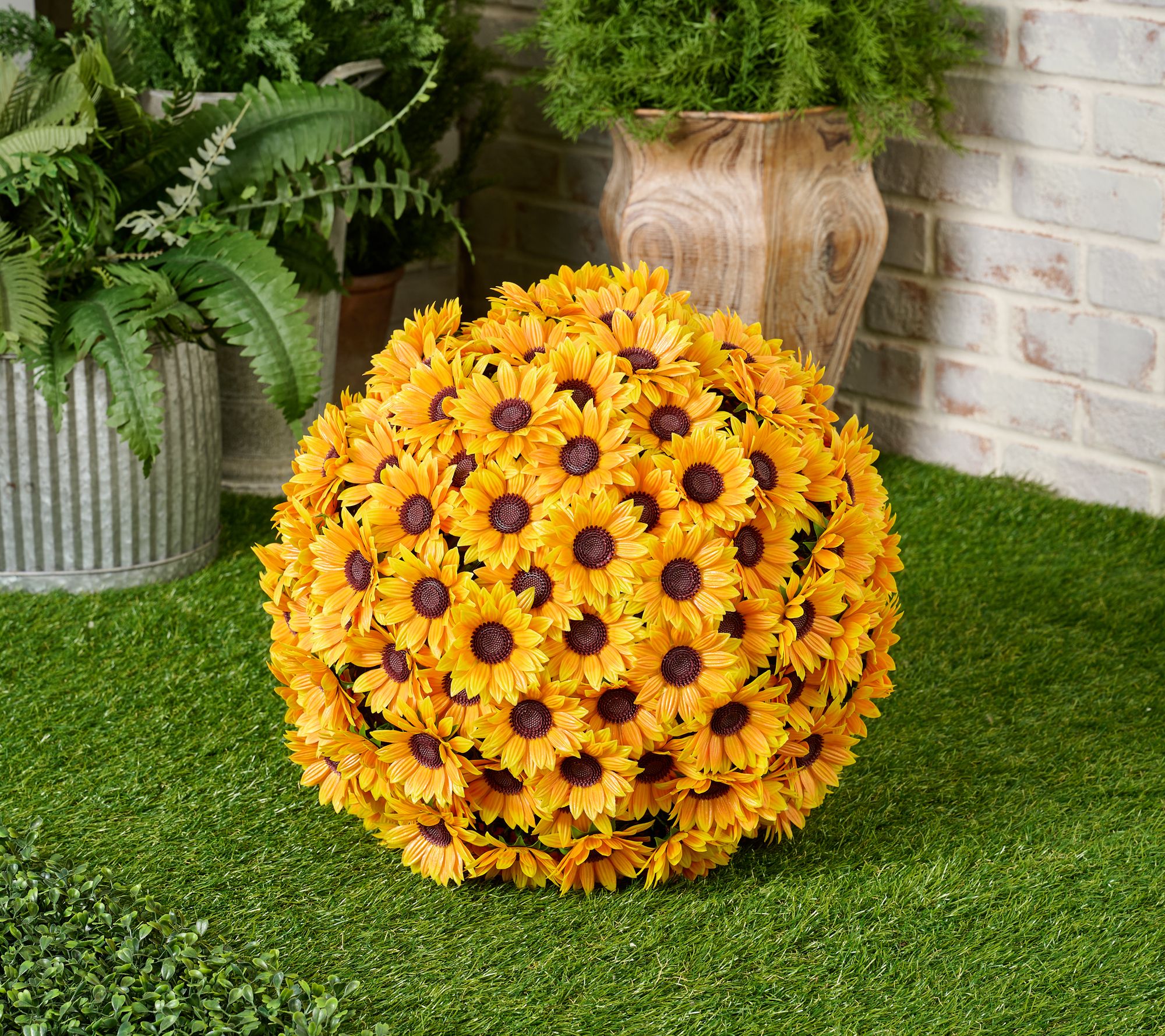 Wicker Park Oversized Indoor/Outdoor Faux Floral Sphere