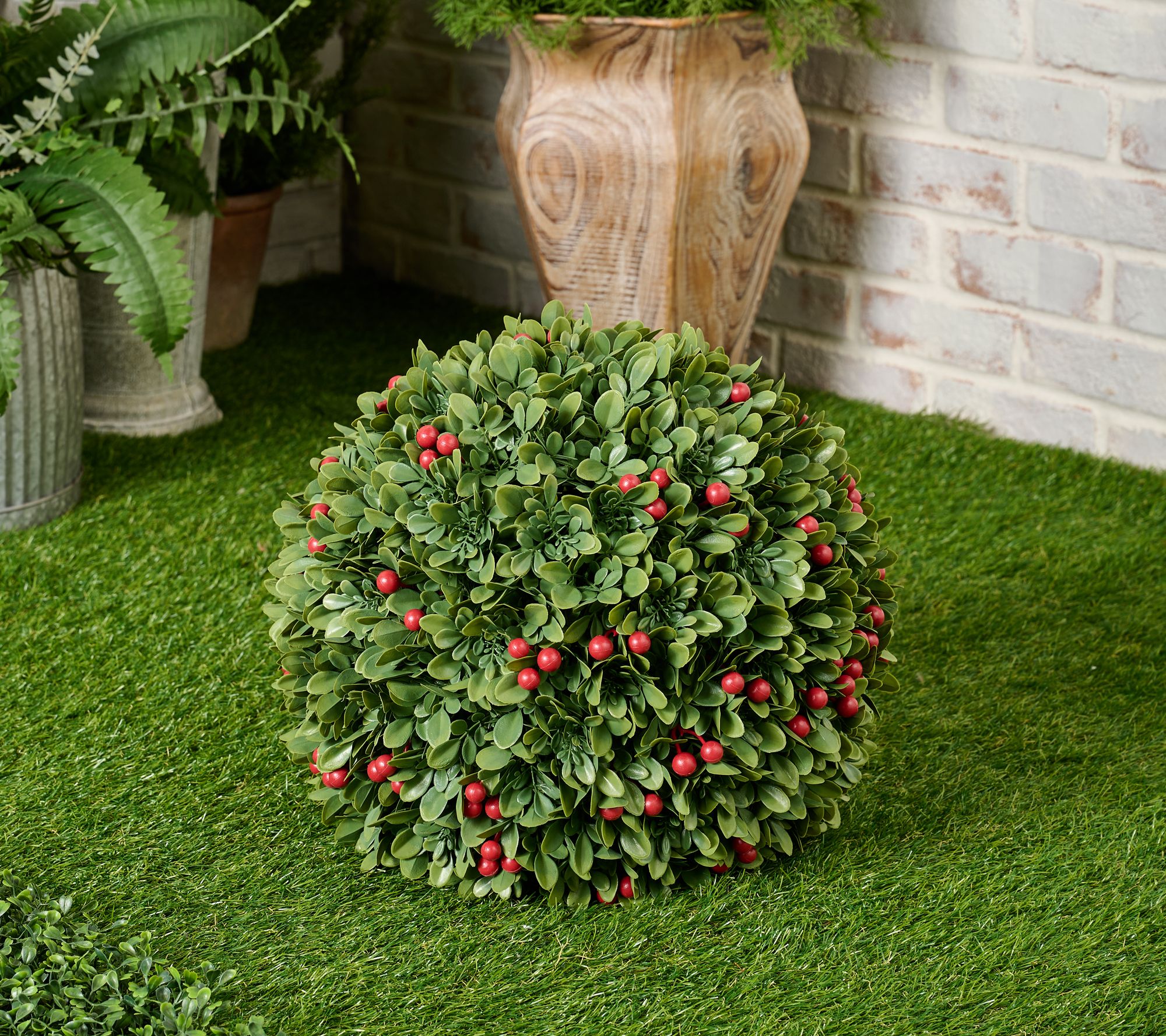 Wicker Park Oversized Indoor/Outdoor Faux Floral Sphere