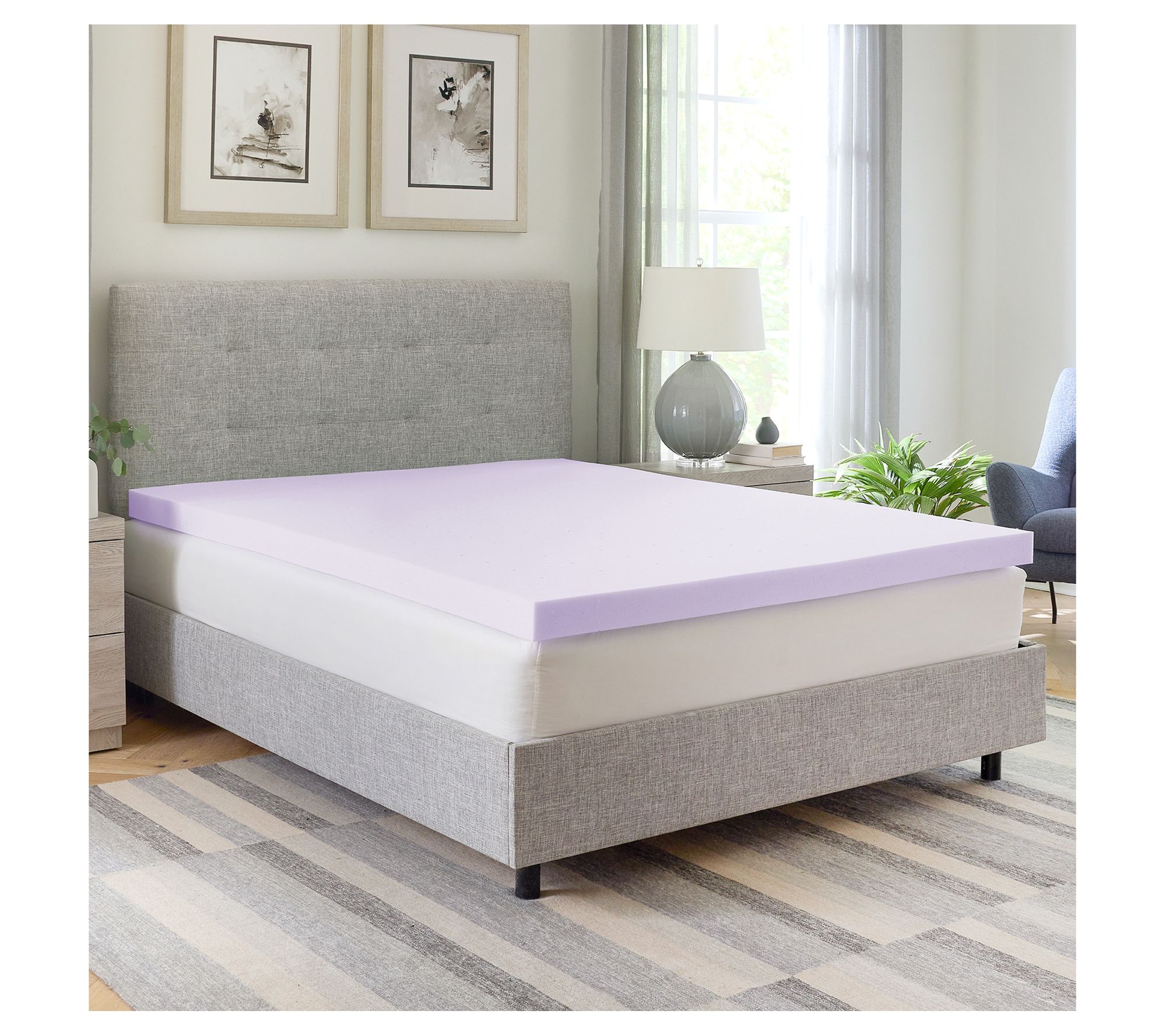 Bodipedic 3" Lavender Memory Foam Mattress Topper, Twin
