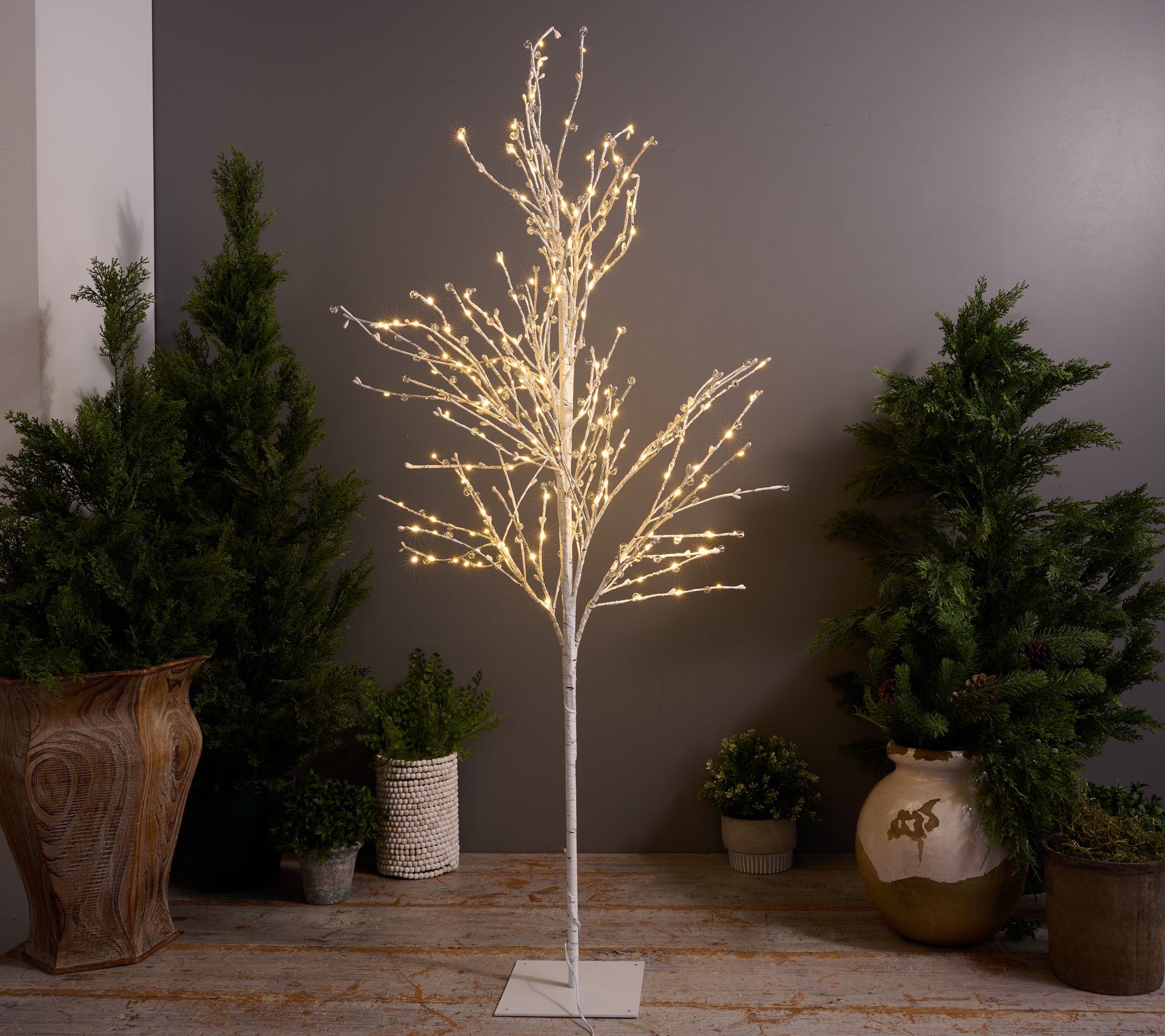 &#34;As Is&#34; Bethlehem Lights 4&#39; Illuminated Cryst BirchTree