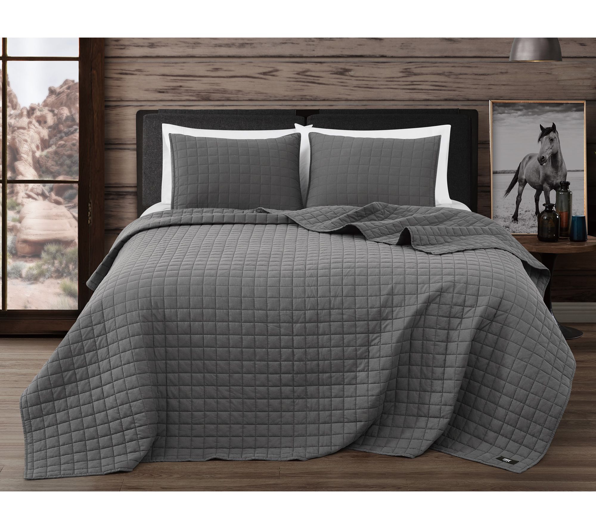 Frye Vintage Washed Cotton Full/Queen 3-Piece Quilt Set