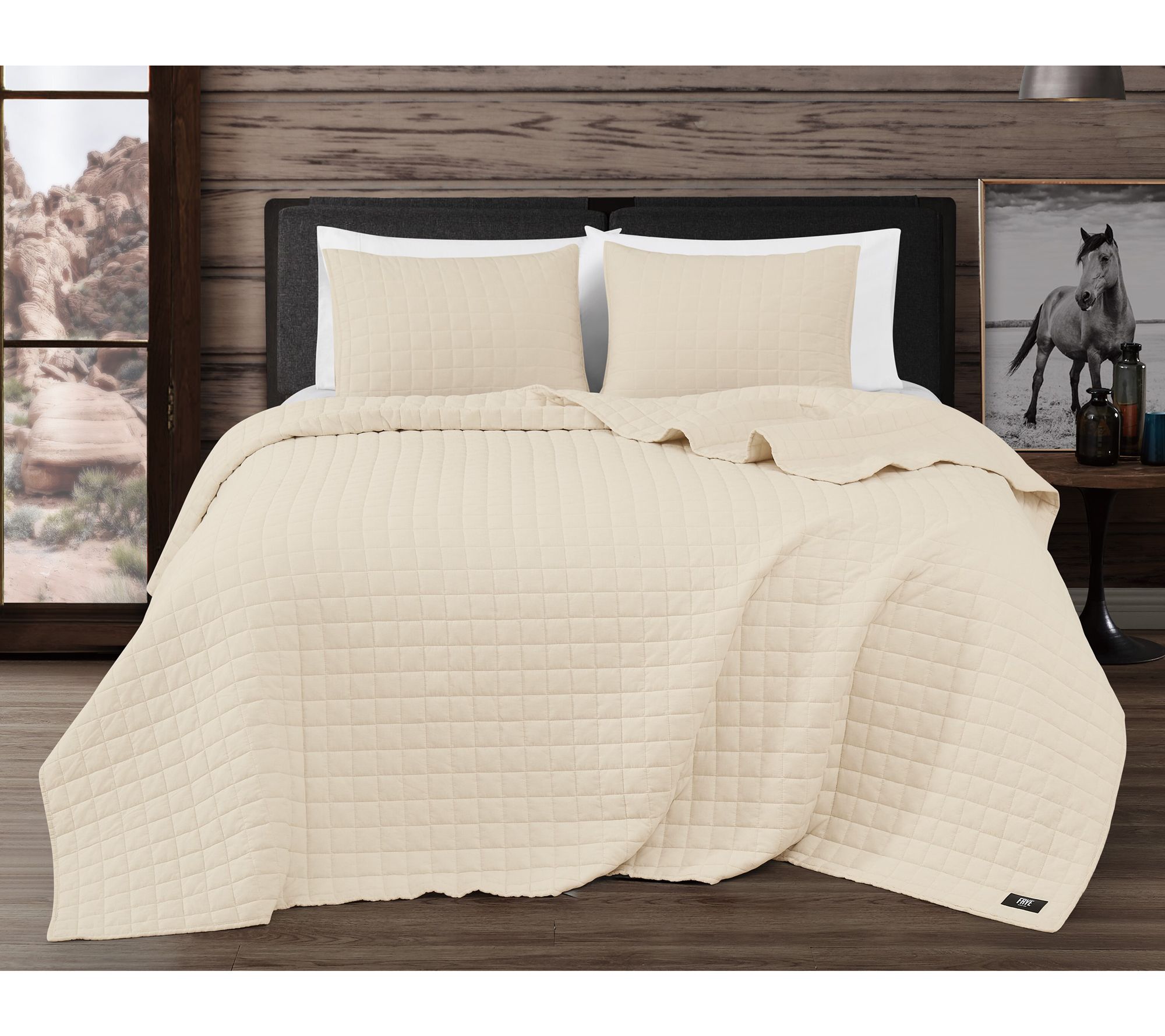 Frye Vintage Washed Cotton Full/Queen 3-Piece Quilt Set