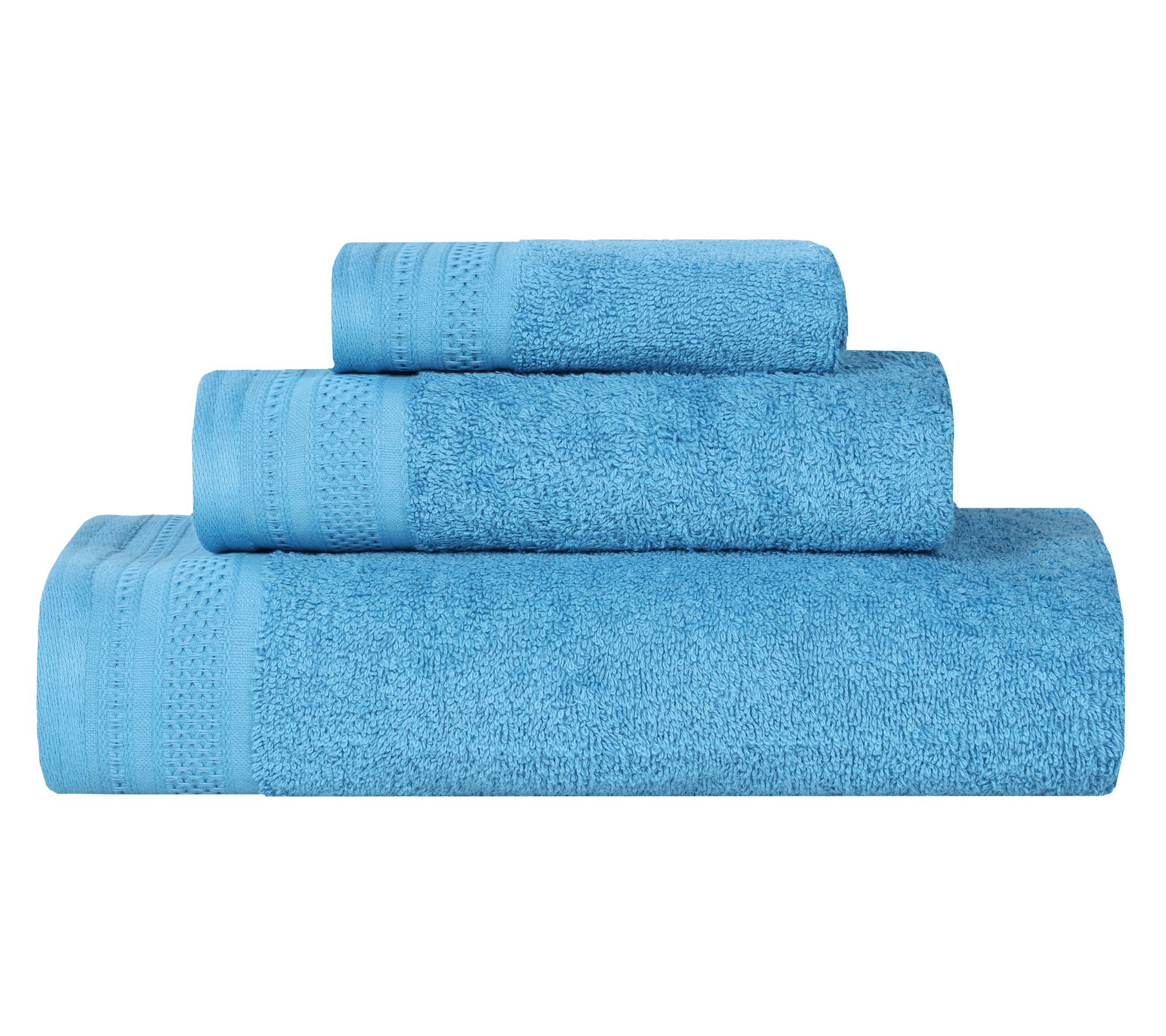 Superior Honeycomb Waffle Border Cotton 3-PieceTowel Set