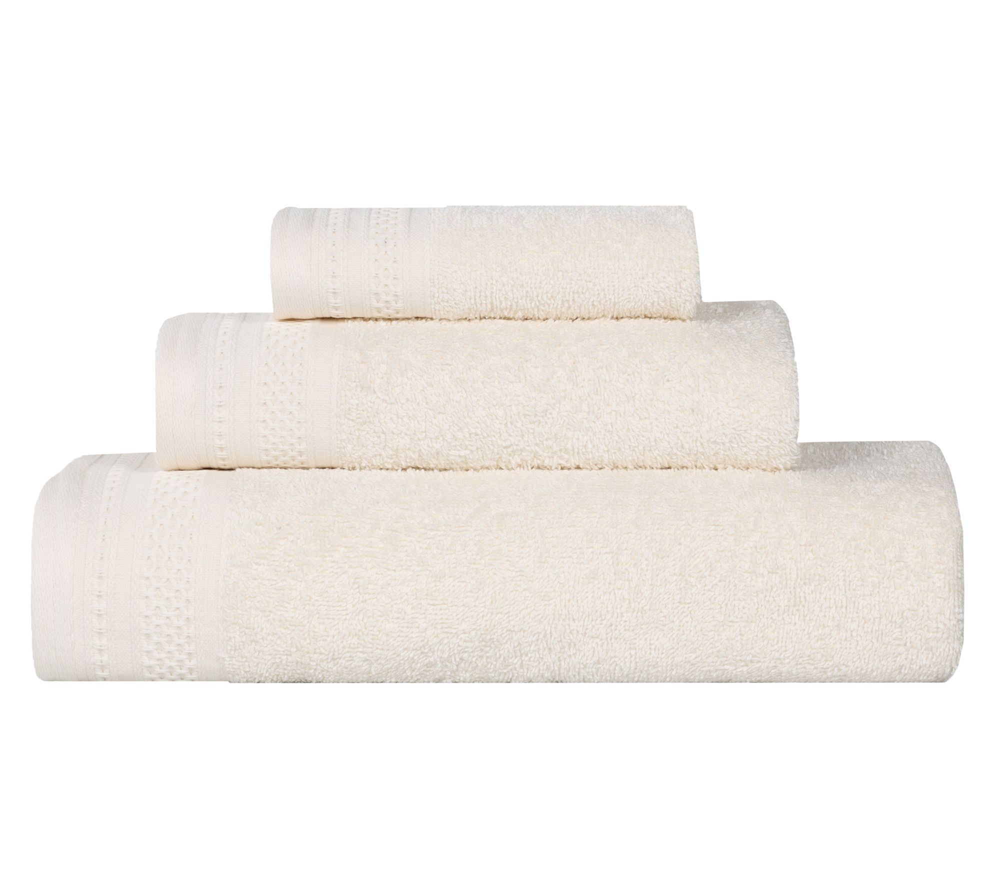 Superior Honeycomb Waffle Border Cotton 3-PieceTowel Set