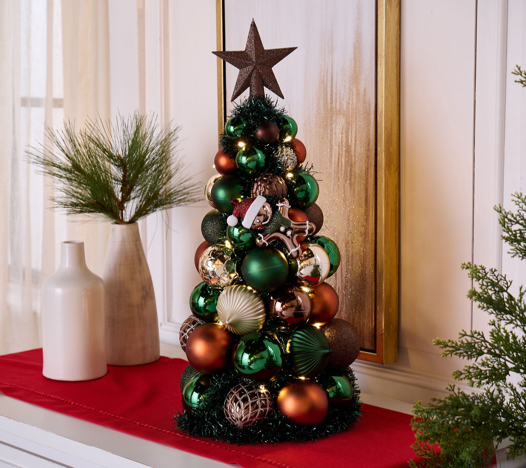 "As Is" Kringle Express 24" Lit Shatterproof Ornament Tree