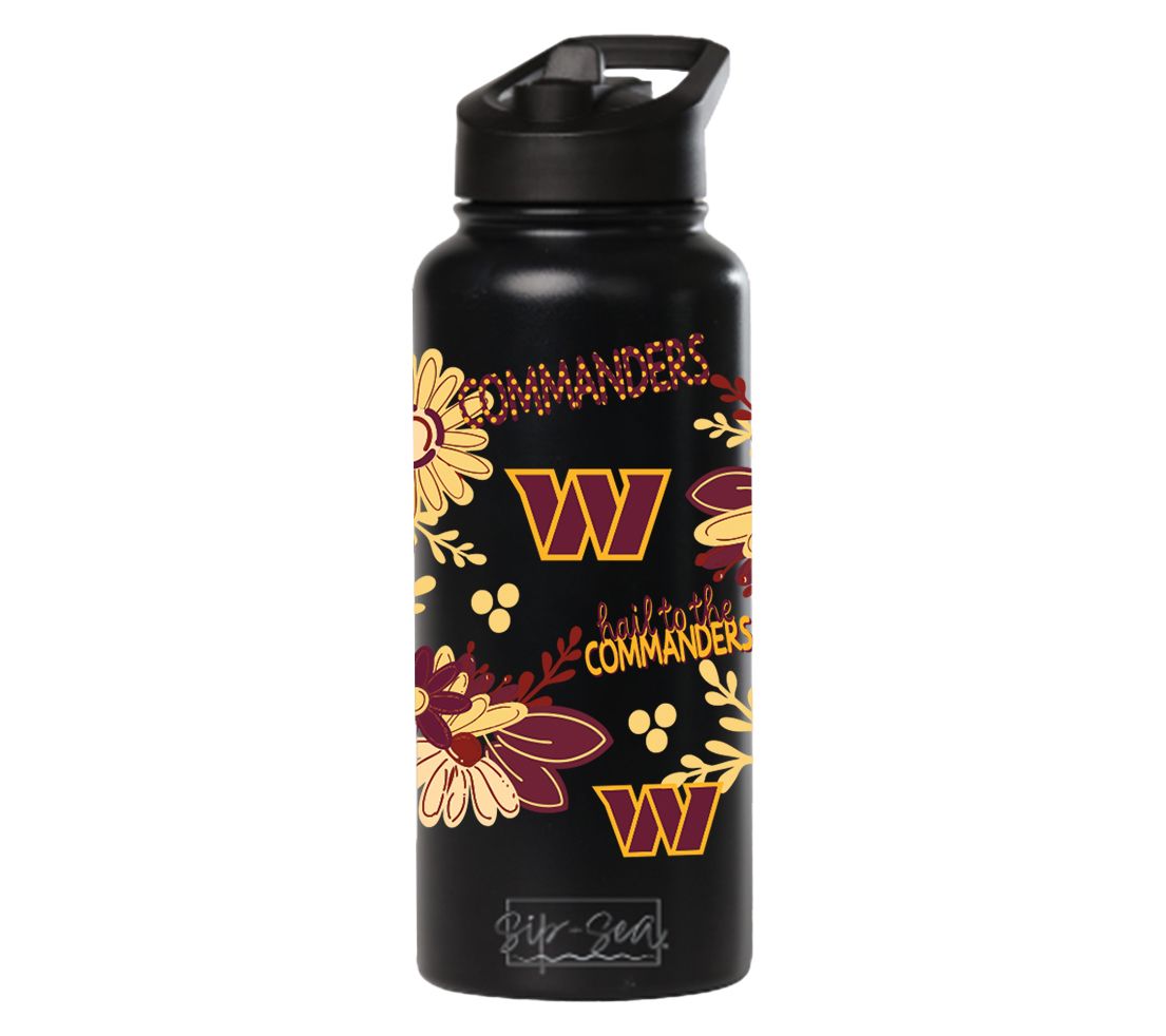 Memory Company 34oz NFL Black Quencher Water Bottle Flowers