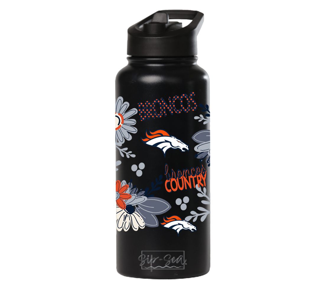 Memory Company 34oz NFL Black Quencher Water Bottle Flowers