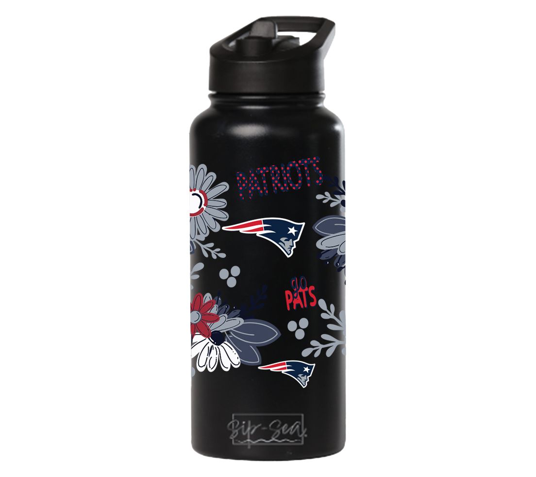 Memory Company 34oz NFL Black Quencher Water Bottle Flowers
