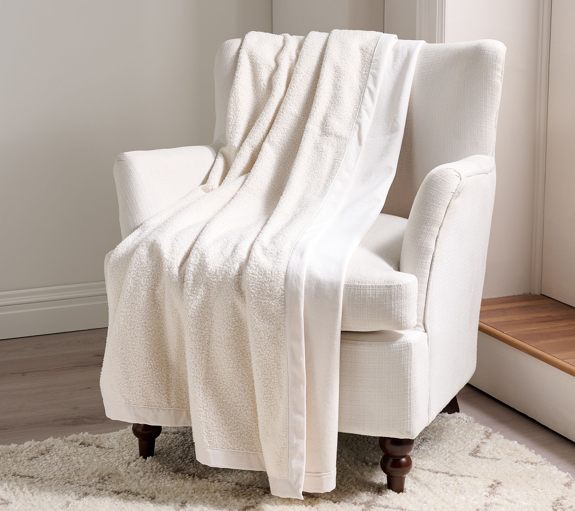 60" x 70" Teddy Sherpa Throw by Kim Gravel