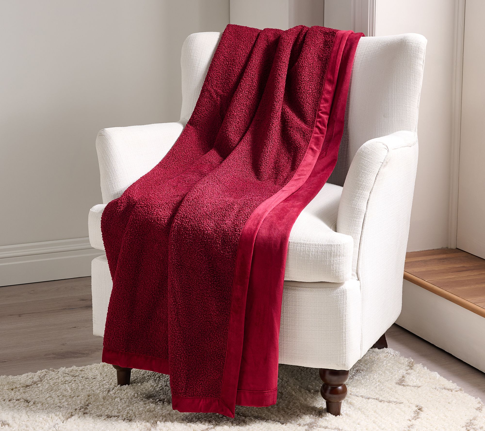 60" x 70" Teddy Sherpa Throw by Kim Gravel