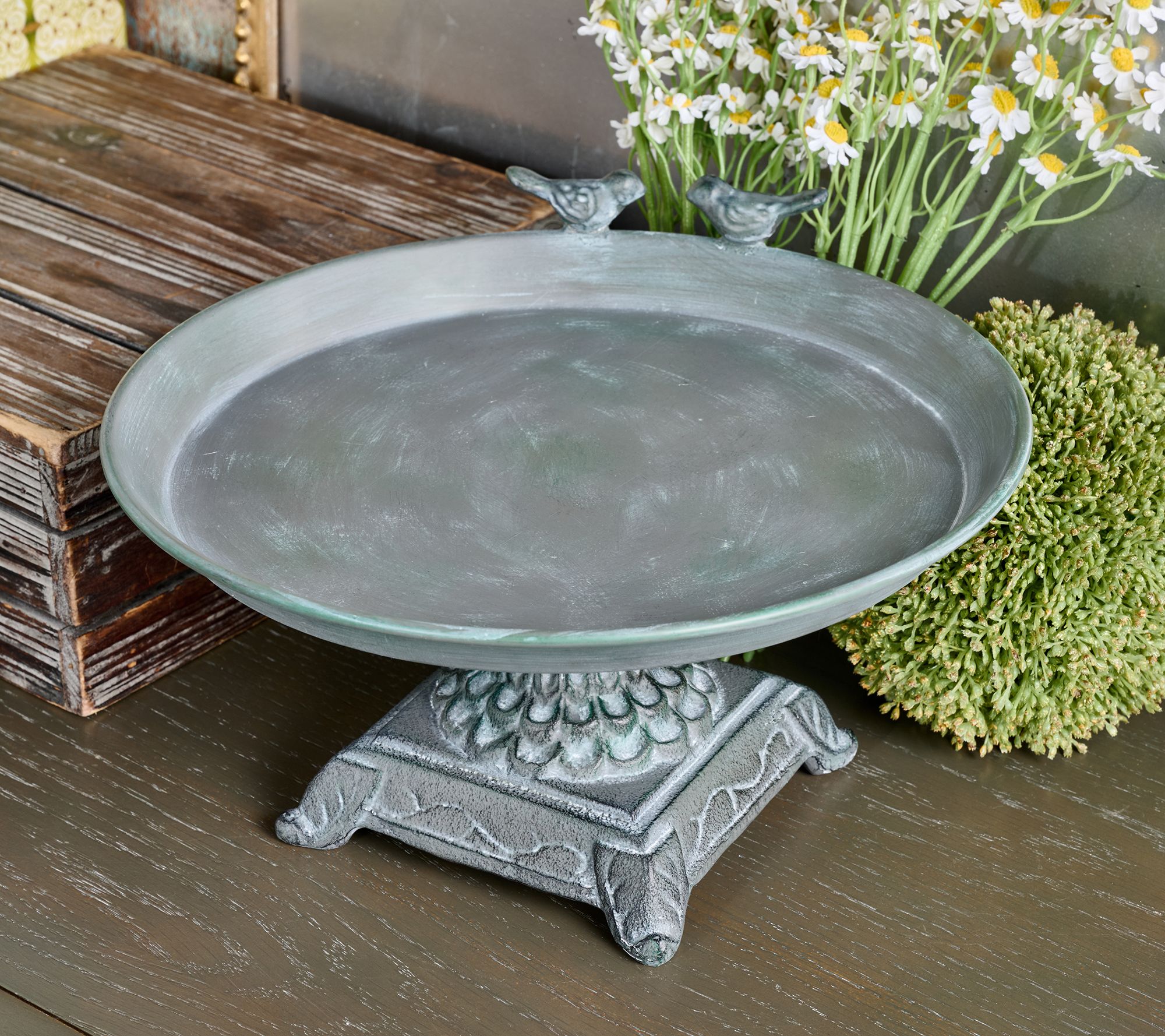 "As Is" Indoor/ Outdoor Metal Footed Display with Birds by Valerie