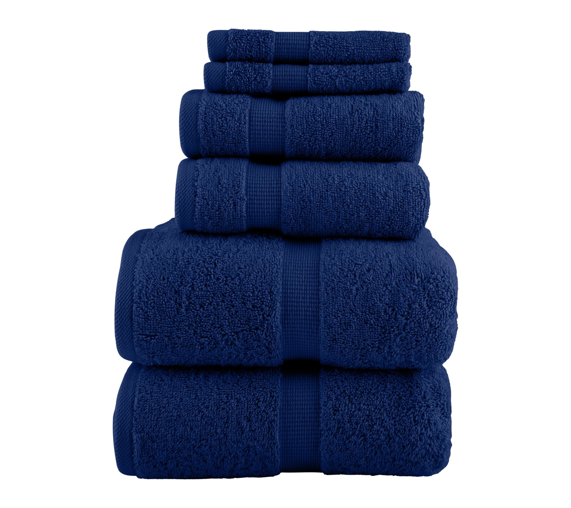 Lavish Home 6 Piece Towel Set Cotton Bathroom Soft & Absorbent