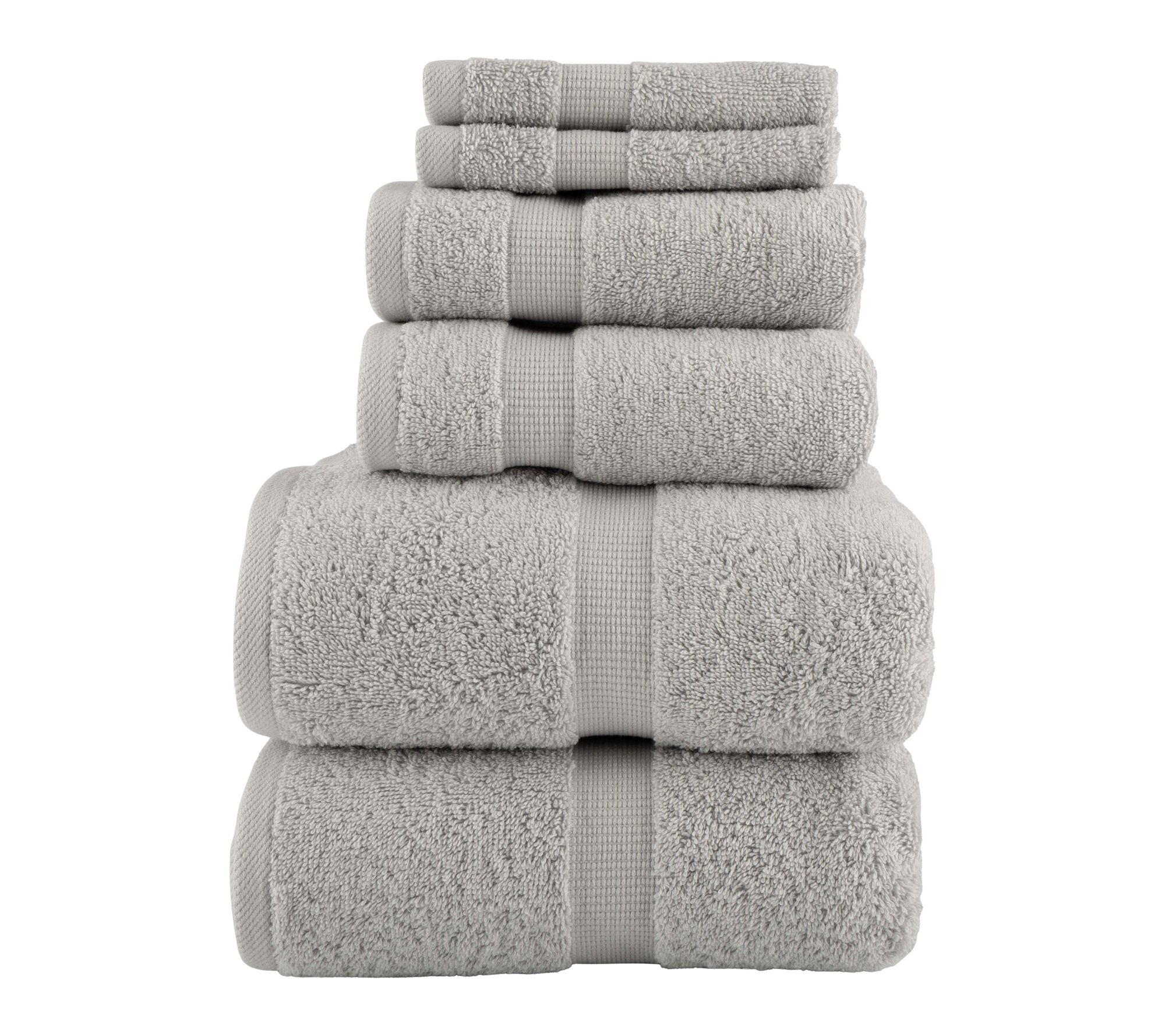 Lavish Home 6 Piece Towel Set Cotton Bathroom Soft & Absorbent