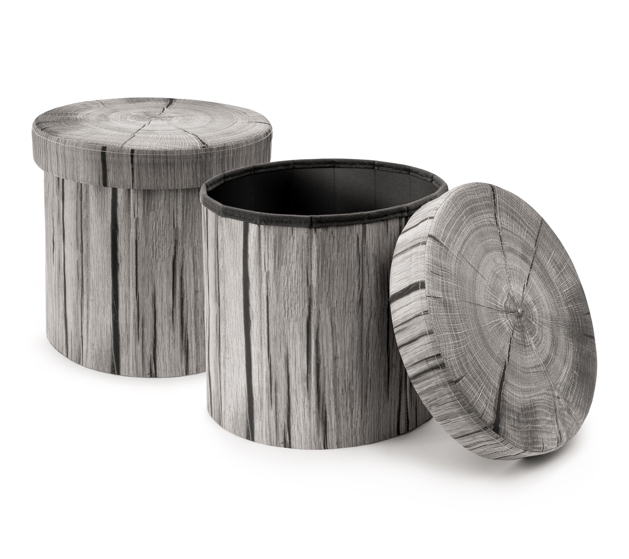 Sorbus 15" Faux Tree Stump Storage Ottoman - 2 PK