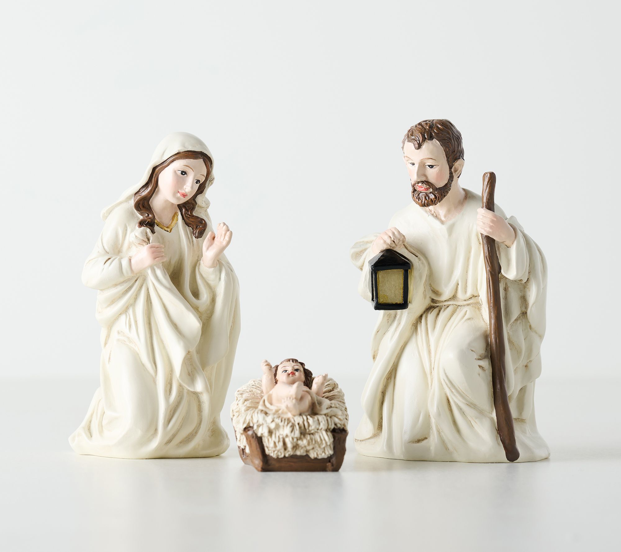 3-Piece Holy Family with Illuminated Lantern by Valerie