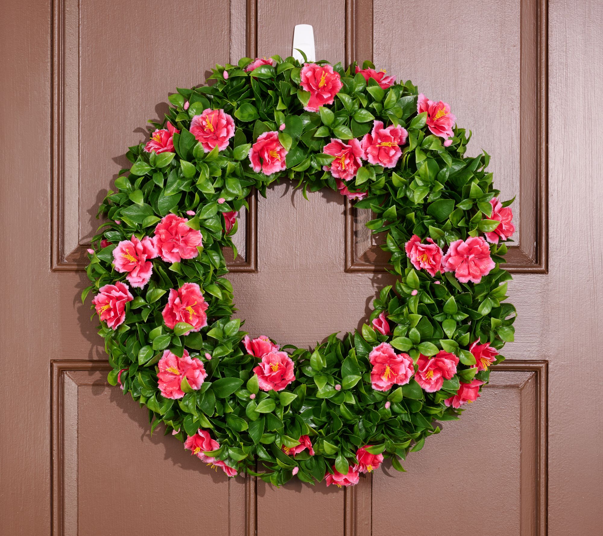 "As Is" Wicker Park 24" Indoor /Outdoor Faux Azalea Wreath