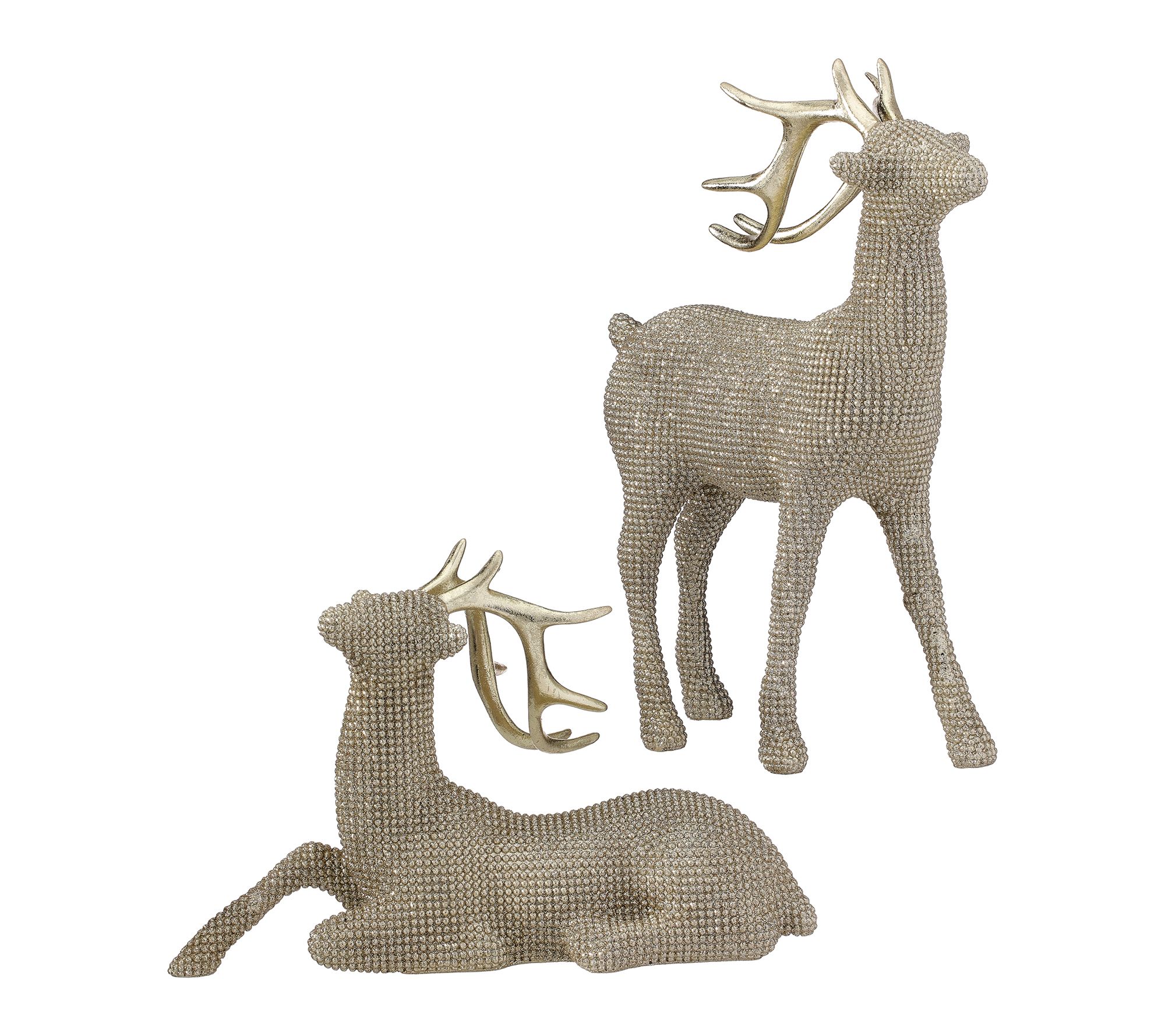 11-13" Resin Diamond Glitter Deer Set of 2 by Valerie